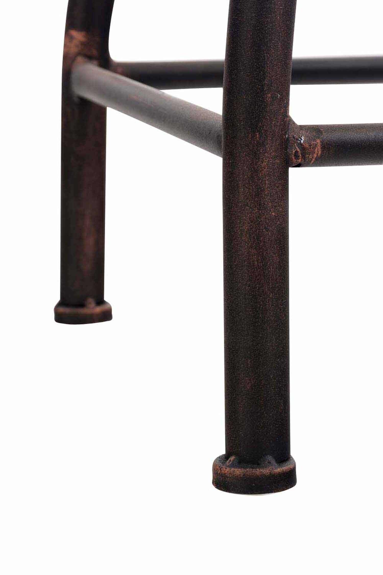 Bronze - mit Metall Fußstütze TPFLiving Buffon angenehmer & Hocker (Barstuhl Küche), 4-Fuß Sitzfläche: Barhocker Gestell für Theke Holz