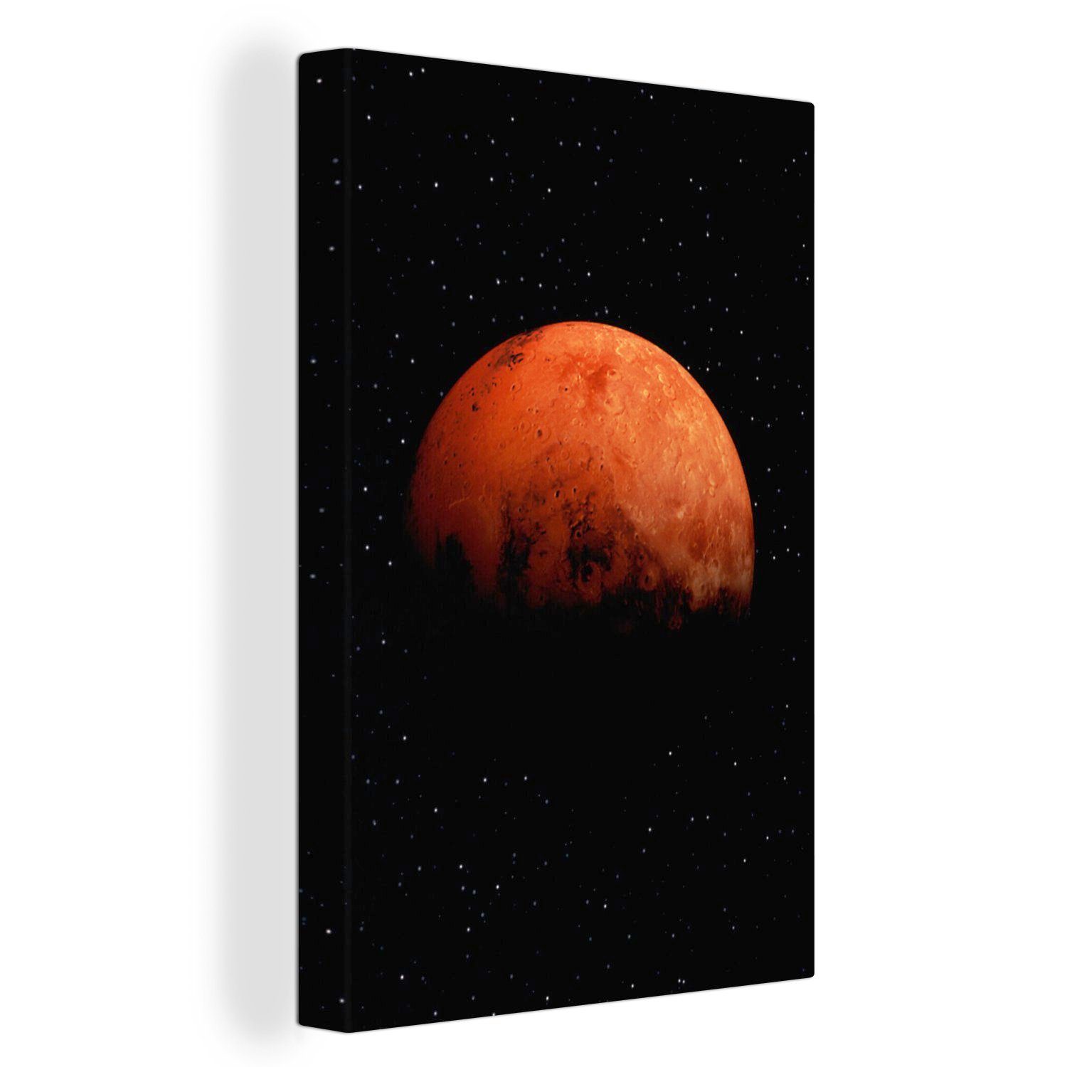 OneMillionCanvasses® Leinwandbild Der halb verdunkelte Mars am Himmel, (1 St), Leinwandbild fertig bespannt inkl. Zackenaufhänger, Gemälde, 20x30 cm