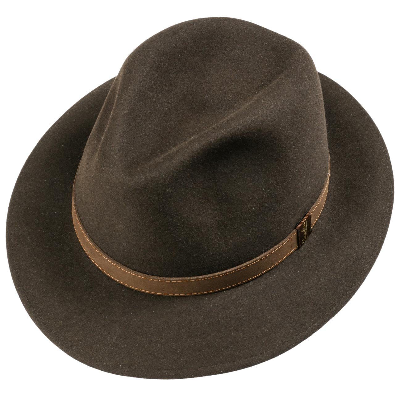 Borsalino Filzhut (1-St) Herrenhut mit Lederband, Made in Italy