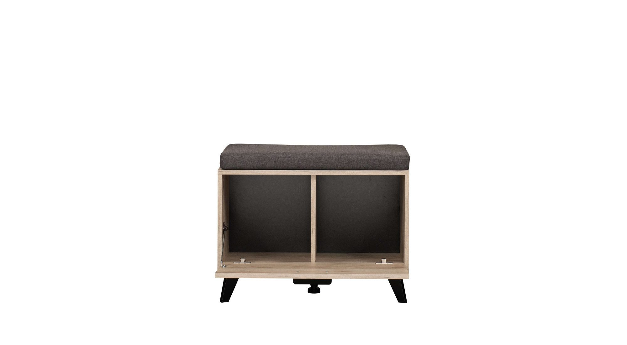 Home affaire Schuhbank Umbria, Schuhschrank, Schuhregal, Schuhtruhe, Breite 68 cm, mit Sitzkissen, 2 geschlossenen Fächern, Klapptür, in Grau Eiche