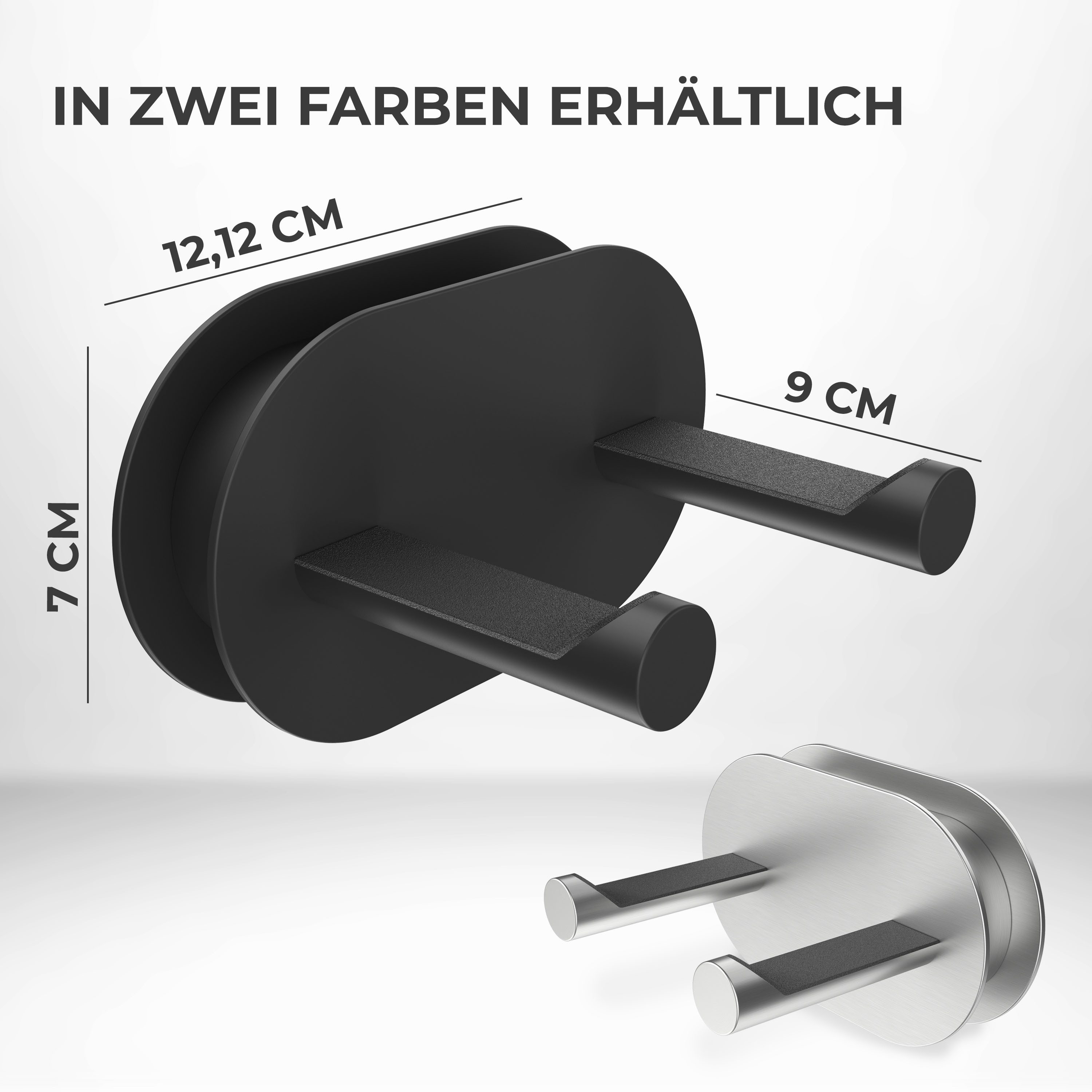 ovimar Haartrocknerhalter Rovaer, (1-tlg., aus Edelstahl in Schwarz zur Zum Kleben)
