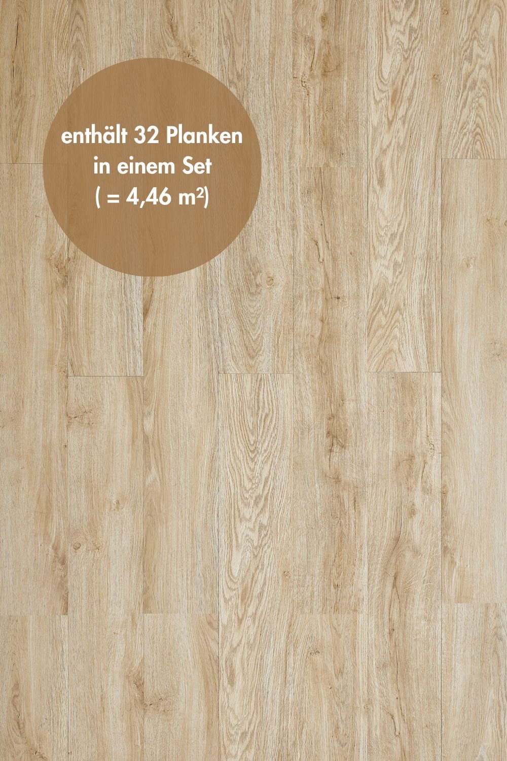 misento Vinylboden selbstklebend in Holzoptik, 32 PVC Planken je ca. 15,2 x 91,4 cm, PVC Bodenbelag 4,46 m², für Fußbodenheizung, Badezimmer, Wohnräume