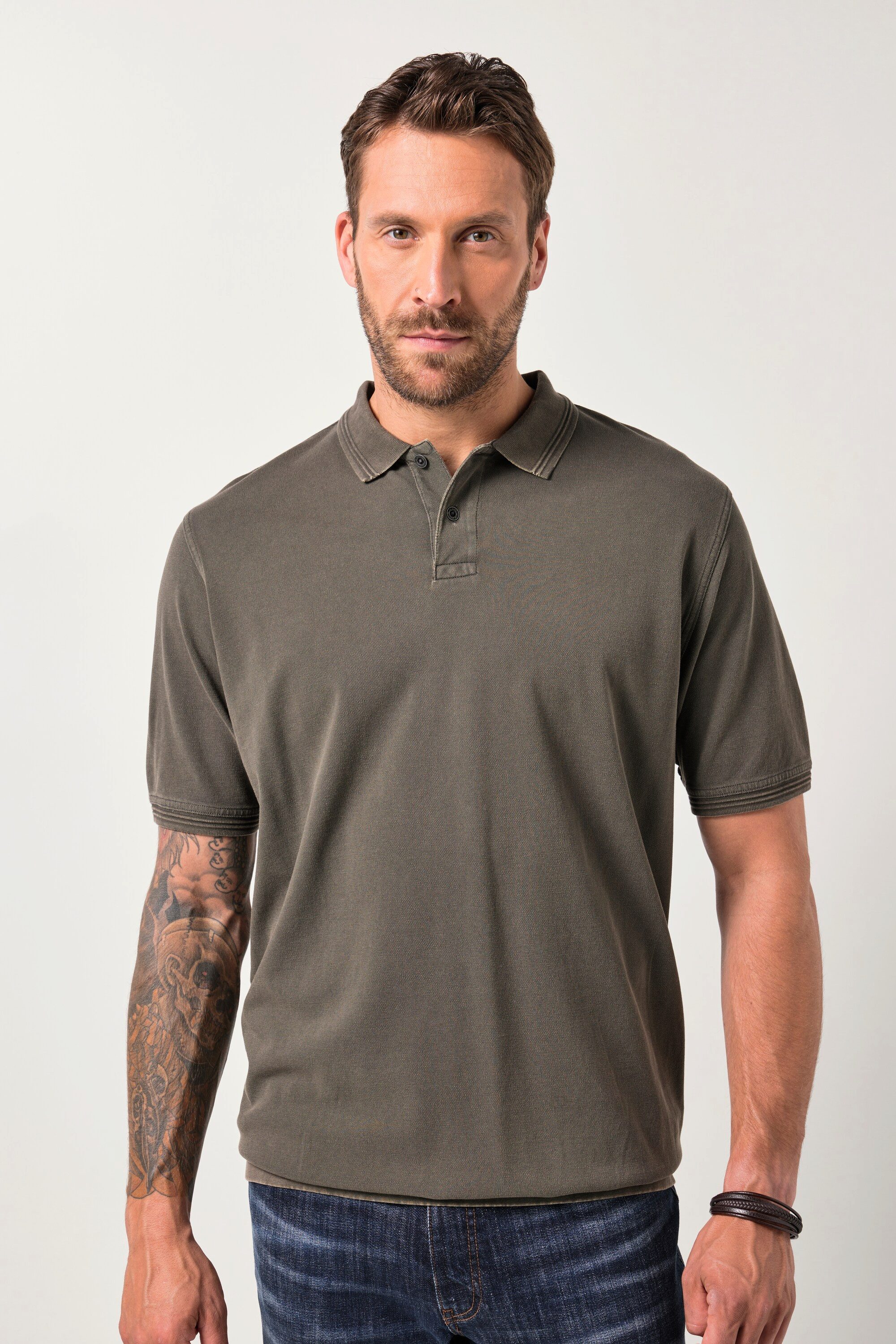 JP1880 Poloshirt Poloshirt Bauchfit Halbarm Piqué Vintage Look günstig online kaufen
