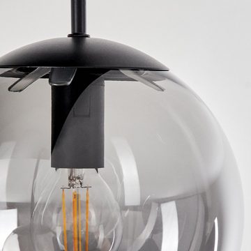 hofstein Deckenleuchte »Soverzene« moderne Deckenlampe aus Metall/Glas in Schwarz/Rauchfarben, ohne Leuchtmittel, mit Glasschirmen, 5xE14