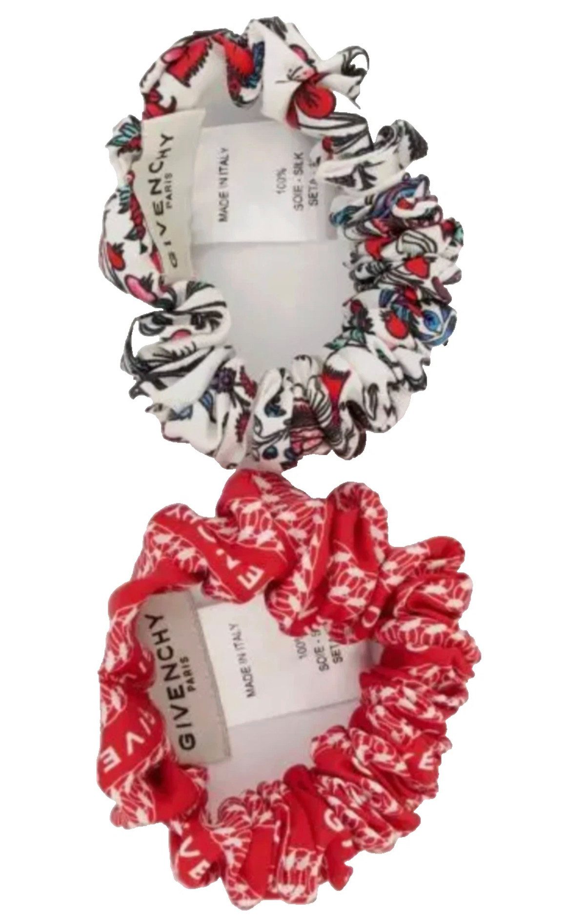 GIVENCHY Haarband Scrunchie Set 2-teilig Haar Band 100% Seide Made in Italy, Glatter Seidensatin mit luxuriösem Glanz