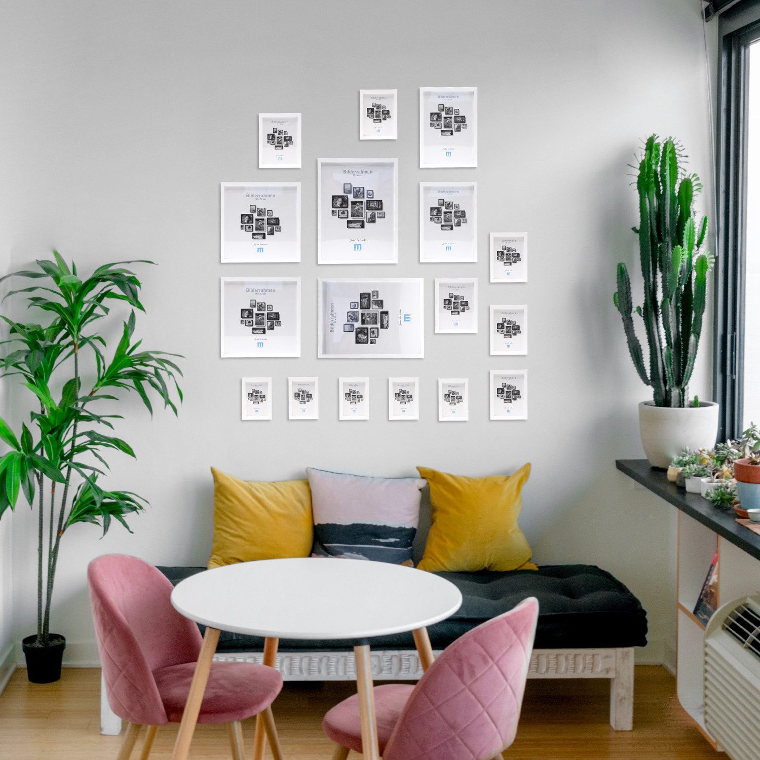 M MERCEO Bilderrahmen, 17-tlg. Bilderrahmen-Set Weiß günstig online kaufen