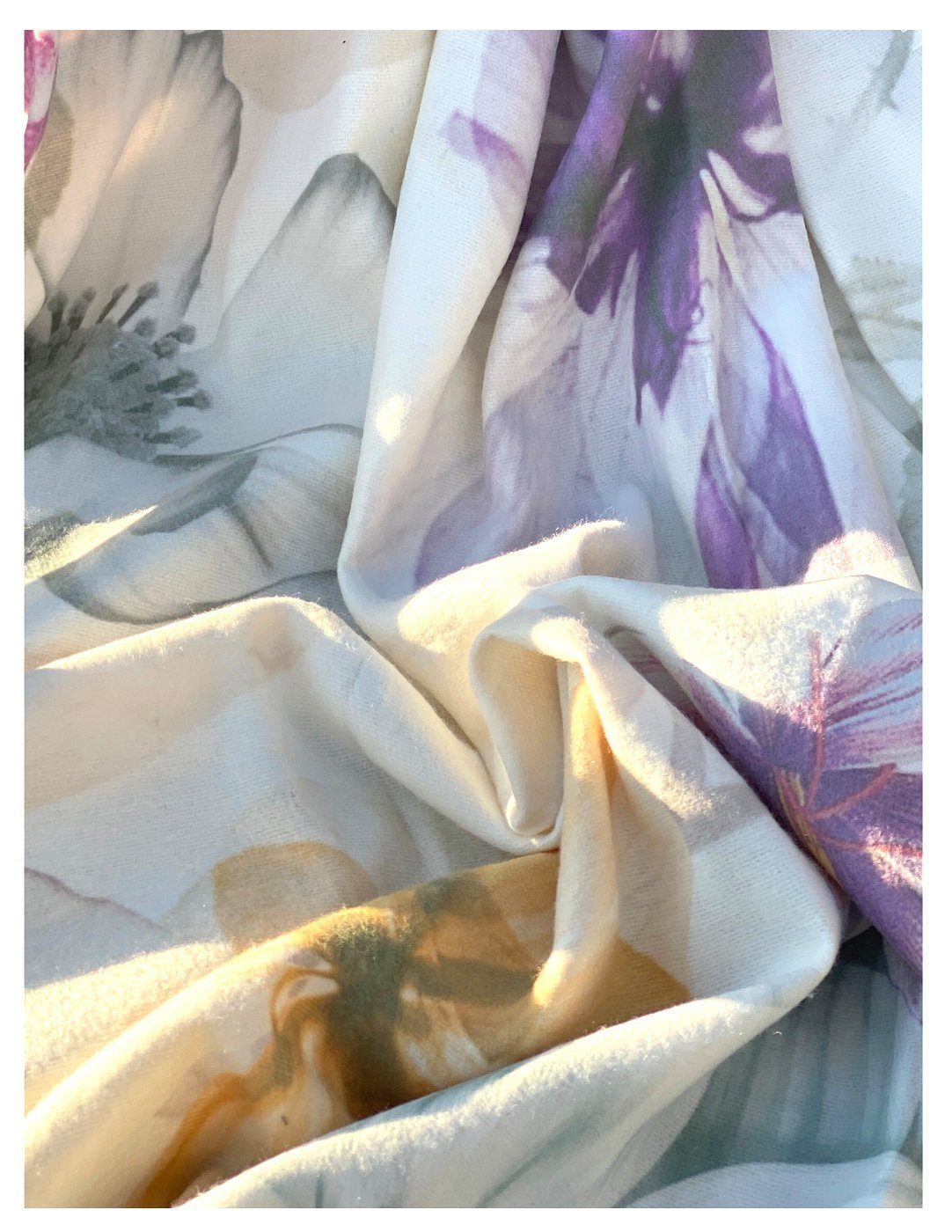 Wohndecke Hochwertige Fransen Kuscheldecke Flowers Garten, heimtexland, Natur Sofadecke Aquarell Pastell Blumen - weich, fusselfrei – Bild 4 von 5