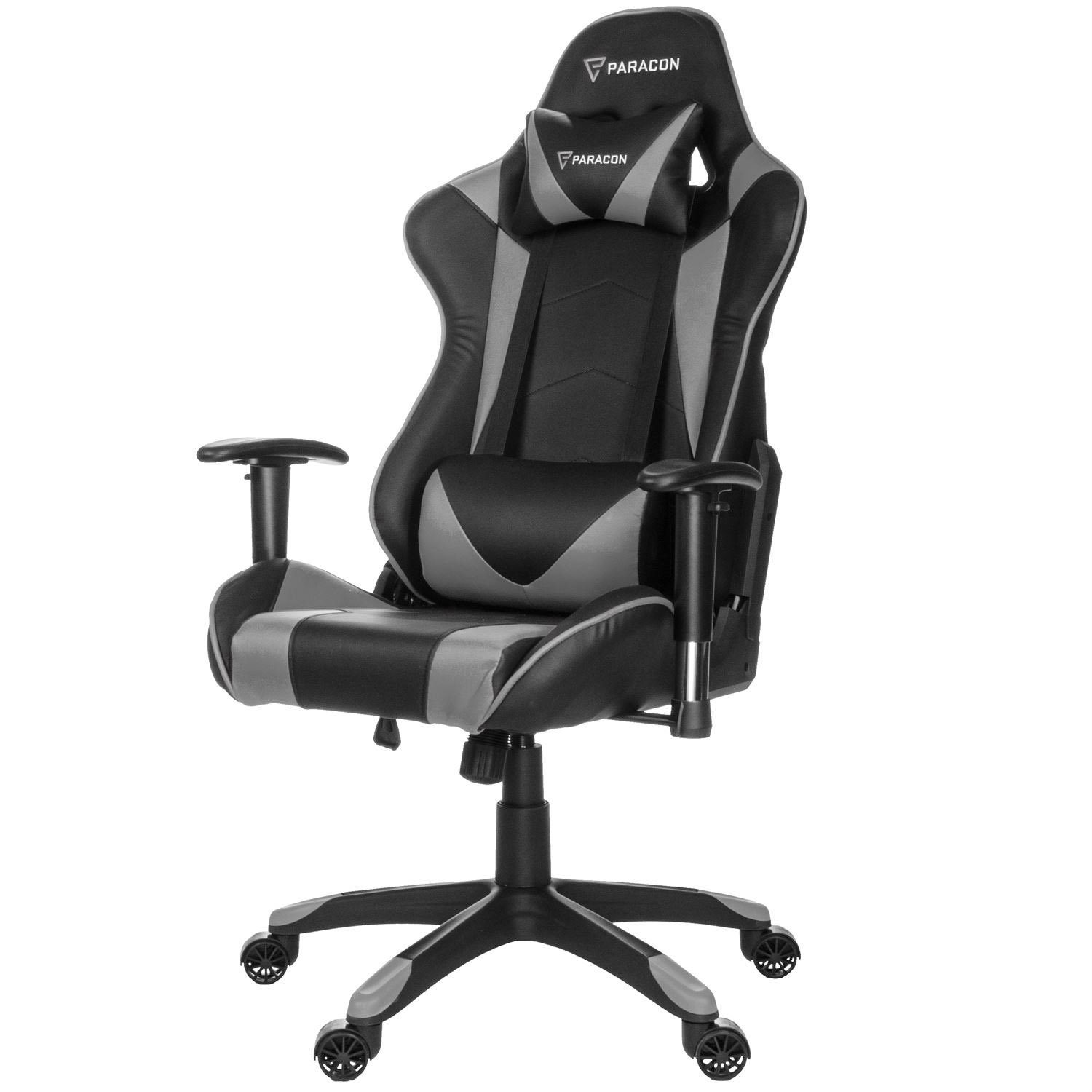 ebuy24 Gaming-Stuhl Paracon Knight Gaming Stuhl inkl. Nackenkissen und Grau