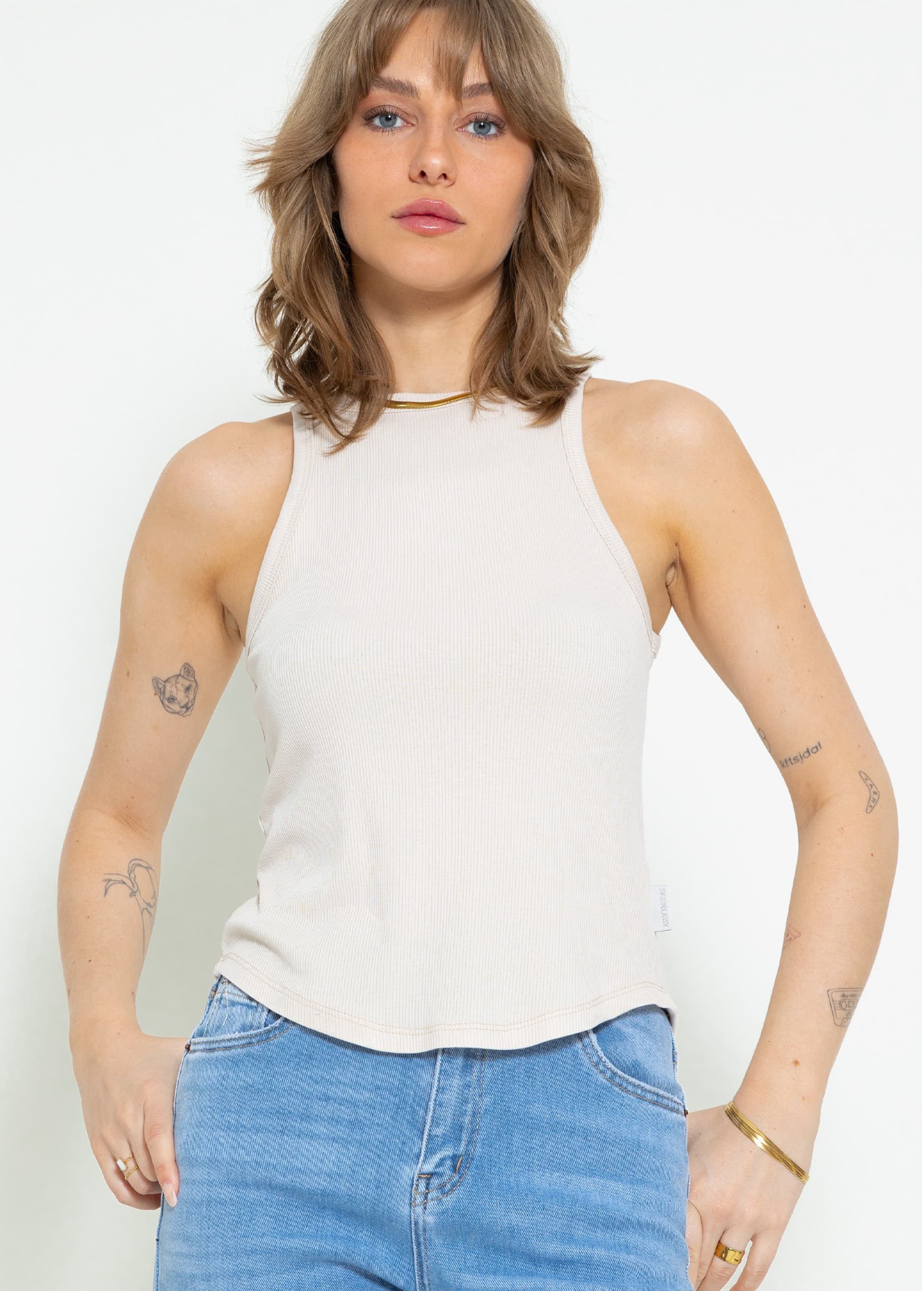 SASSYCLASSY Tanktop Geripptes Basic Tanktop Ärmelloses günstig online kaufen