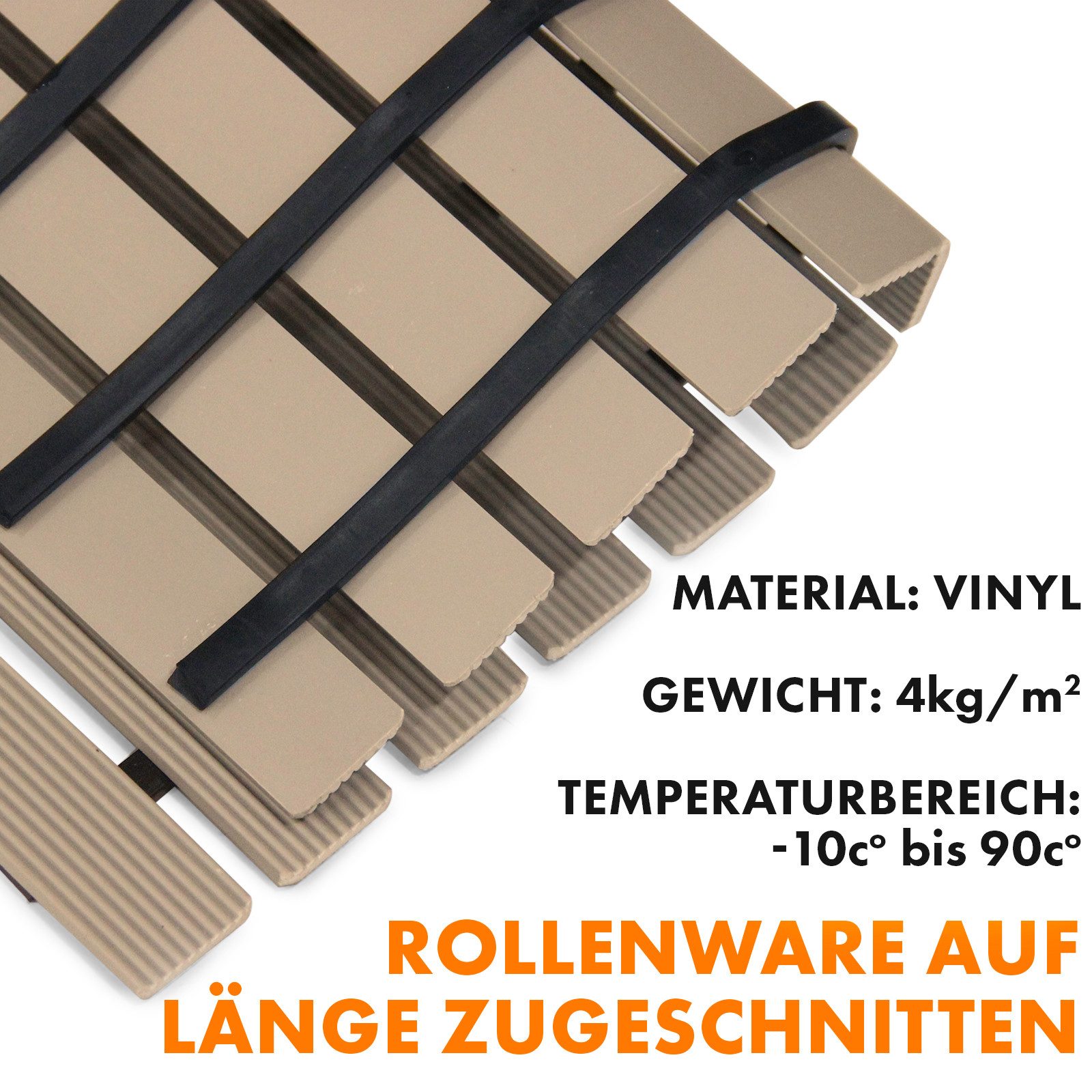Kubus Duschmatte Antirutsch-Bädermatte mit Drainagefunktion, Vinyl, In vielen Farben – Bild 4 von 5
