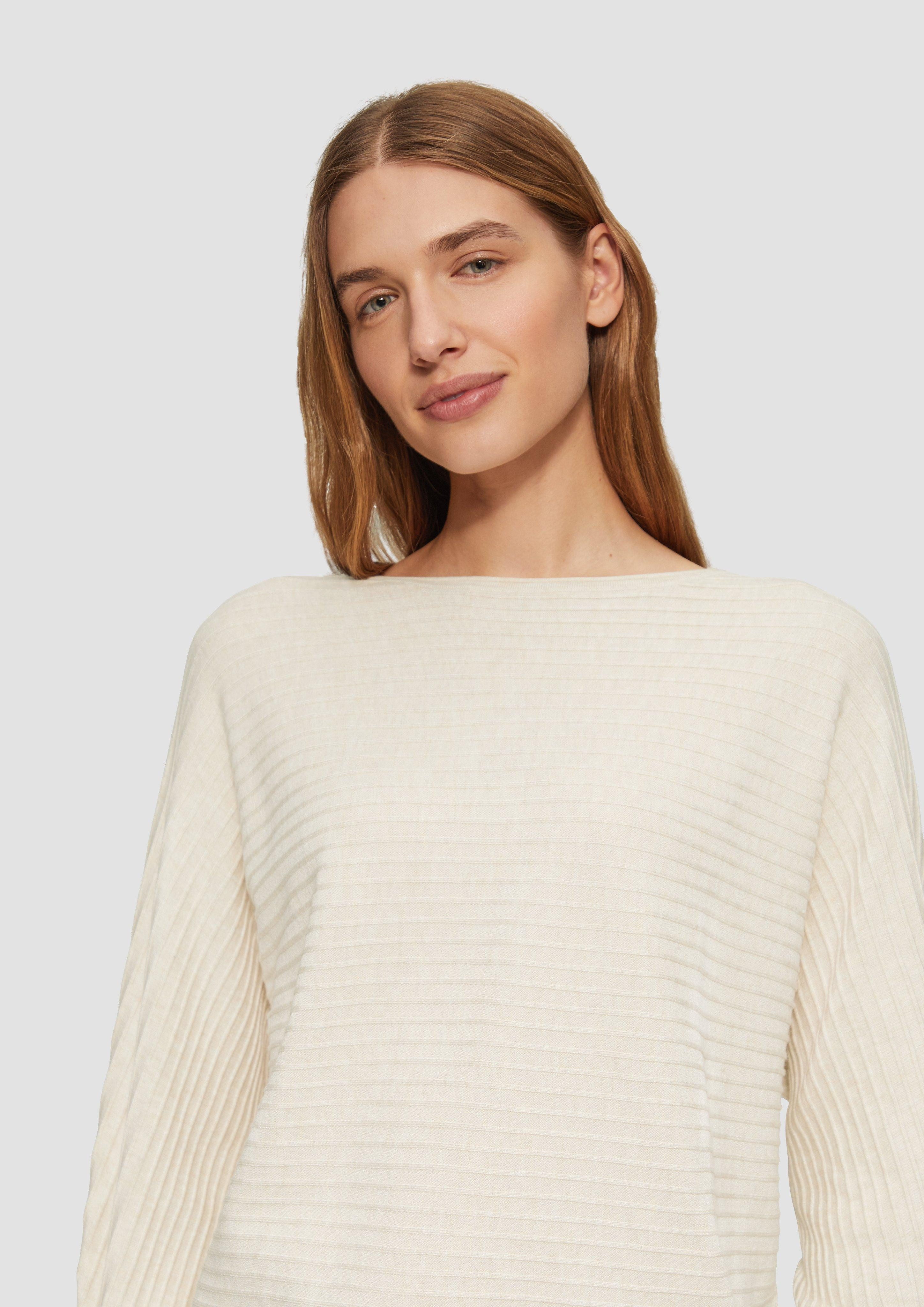 s.Oliver Strickpullover Strukturierter Strickpullover mit Fledermausärmeln günstig online kaufen