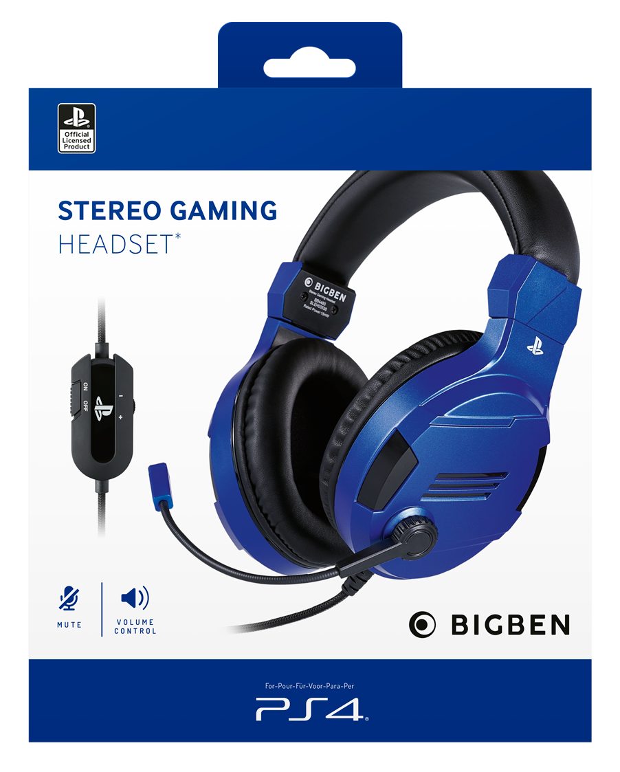 nacon PS4 Stereo-Headset V3 [Offizielle Playstation Lizenz] blue Gaming-Headset