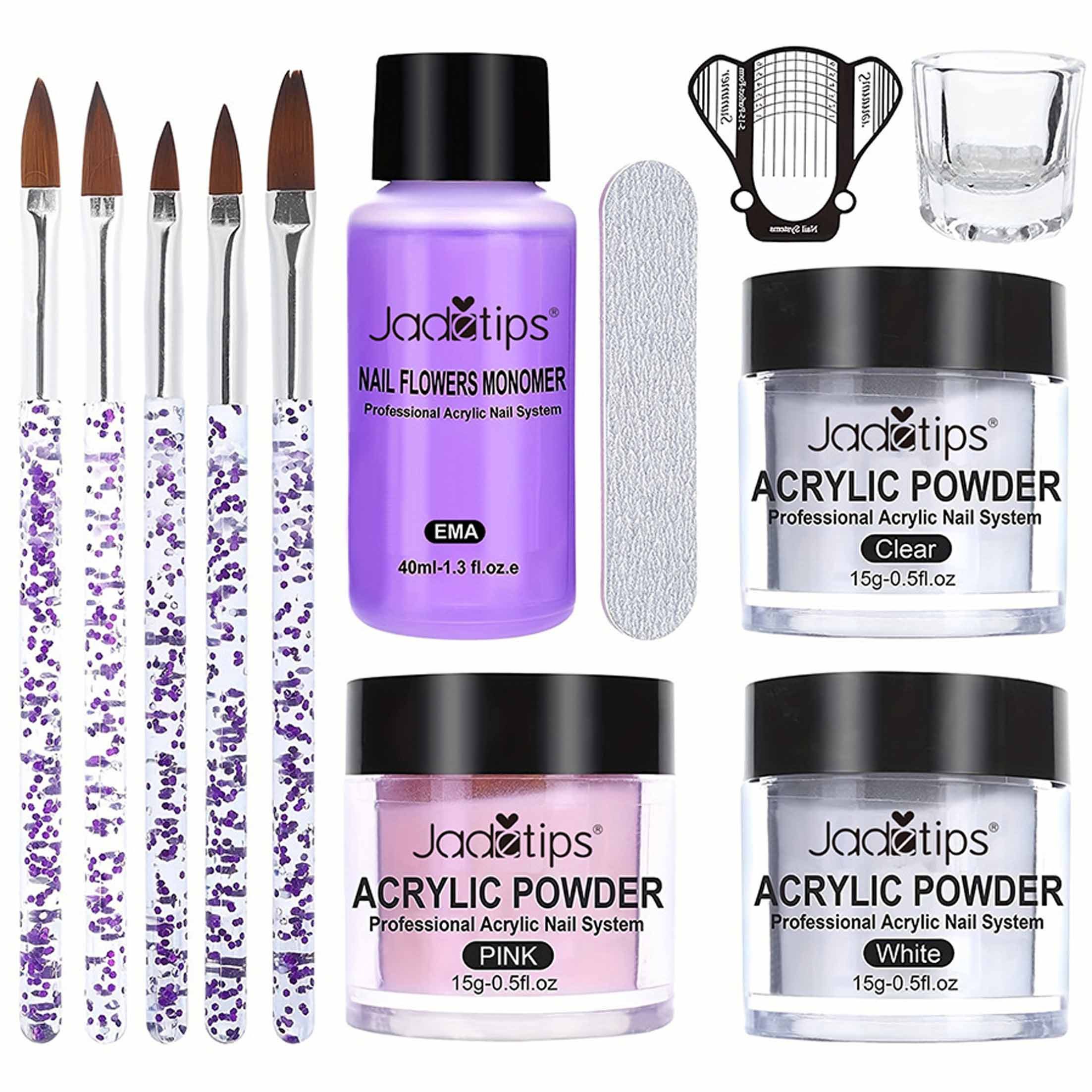 KINSI Nageldesign Zubehör Nailart Kristall-Pulver-Set, Nailart-Werkzeug-Set, 3D-Skulptur, 8-tlg., professionelle Studio-Qualitat