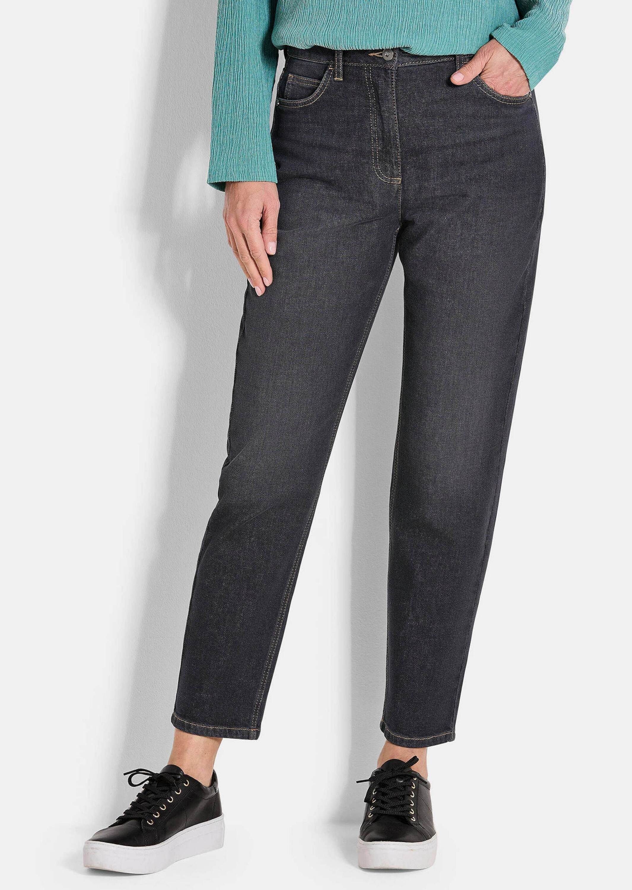 GOLDNER 5-Pocket-Jeans Baumwoll-Stretch Mom Jeans SARA Lange bequeme Jeans günstig online kaufen