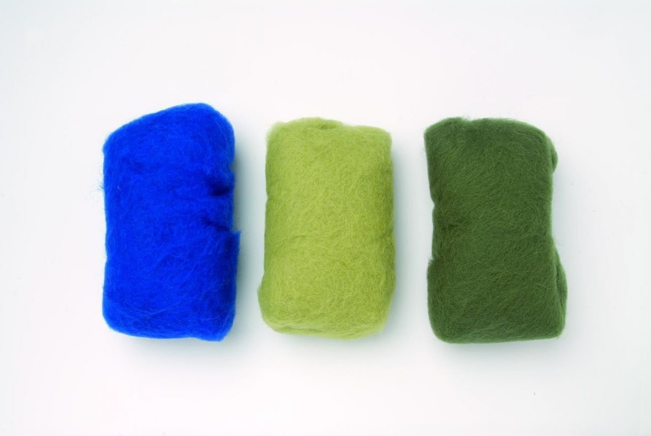 GLOREX Schafwolle – 50 G, Dunkelgrün, Naturbelassen, Ideal Zum Nassfilzen