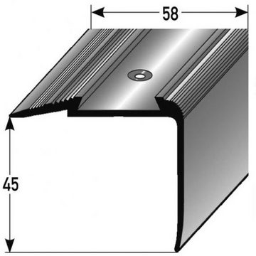 PROVISTON Treppenkantenprofil Aluminium, 58 x 45 x 1000 mm, Bronze Dunkel, Treppenkante Winkel