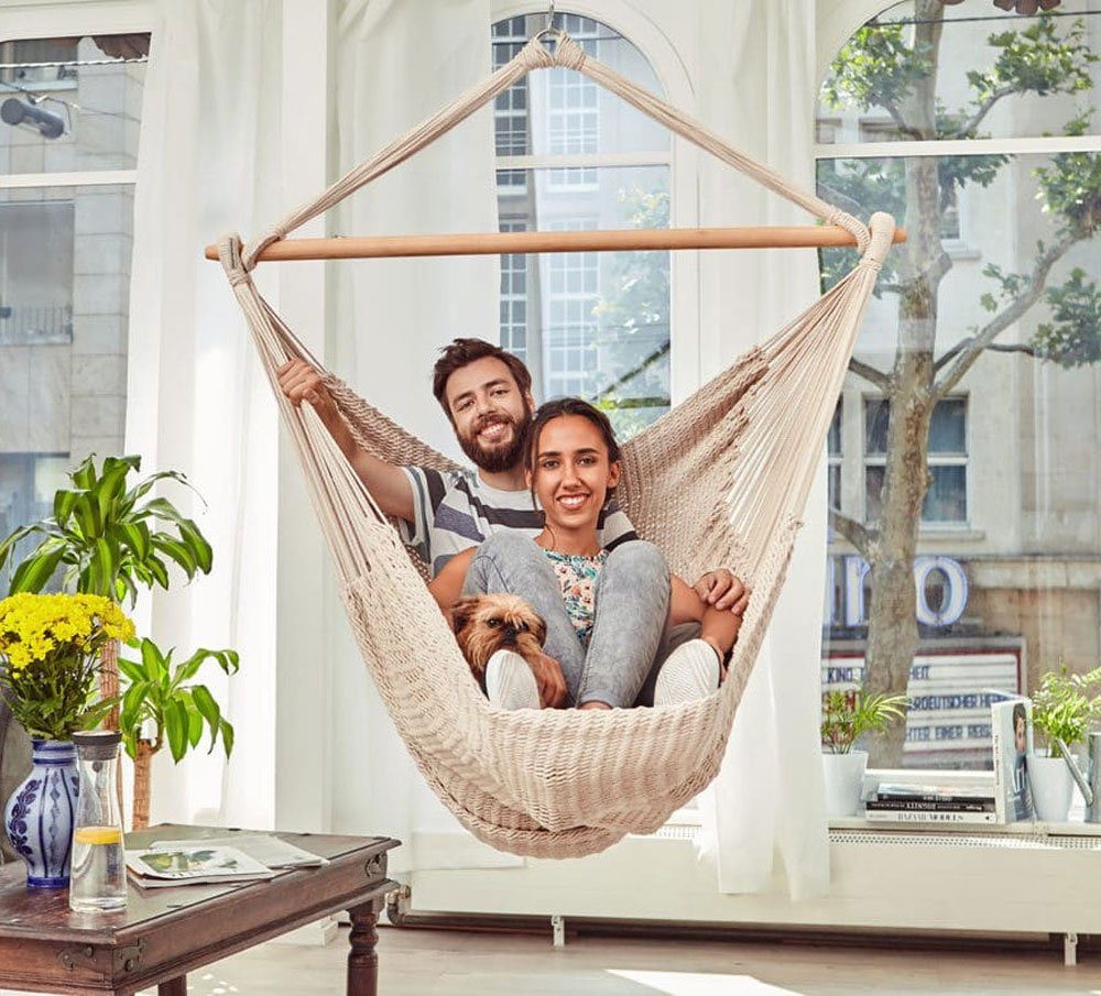 HängemattenGlück Hängestuhl Hängesessel Balao Grande Baumwolle bio von Hängemattenglück, Fair hergestellter Artikel aus Bio Baumwolle GOTS zertifiziert