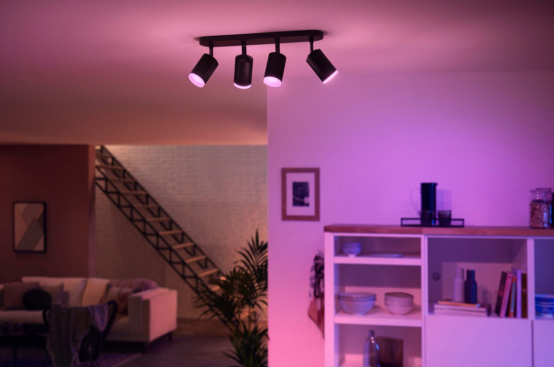 Philips Hue Deckenspot Fugato, Dimmfunktion, wechselbar, Farbwechsler Leuchtmittel