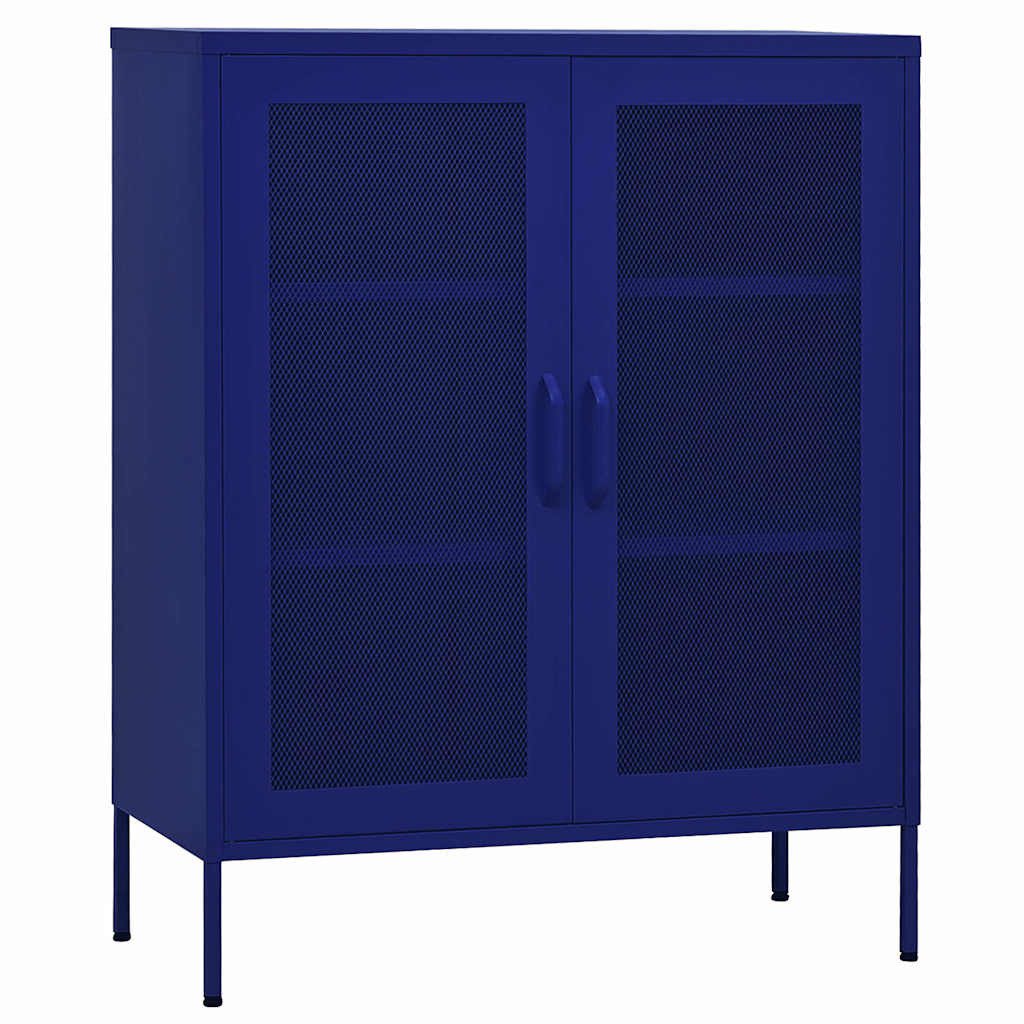 vidaXL Aktenschrank Lagerschrank Marineblau 80x35x101,5 cm Stahl (1-St)