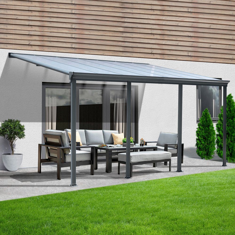 HOME DELUXE Terrassendach SOLIS - Größenauswahl, BxT: 618x303 cm, Bedachung Hohlkammerplatten, (Doppelstegplatten Dach), Pergola aus Aluminium, Sonnenschutz für Terrasse
