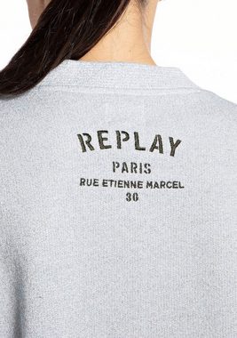 Replay Sweatshirt mit V-Ausschnitt