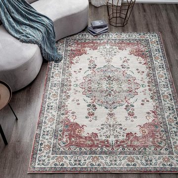 Orientteppich Mila, Taleta, rechteckig, Höhe: 7 mm, Teppch für Wohnzimmer, Schlafzimmer, Vintage Blumenmuster