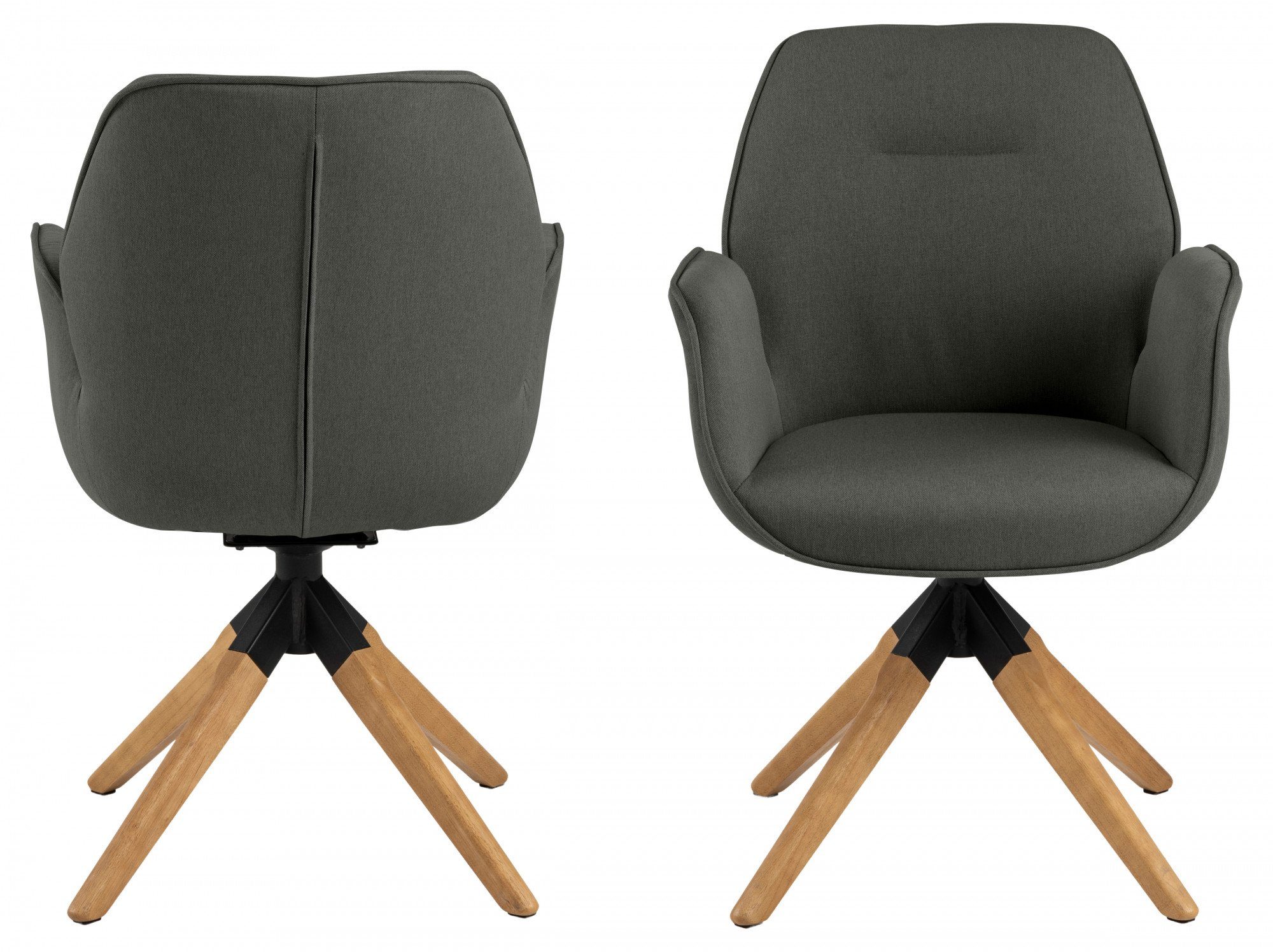 ACTONA GROUP Esszimmerstuhl Alma (1 St), mit eleganten Kedern, Drehstuhl mit Rückholfunktion