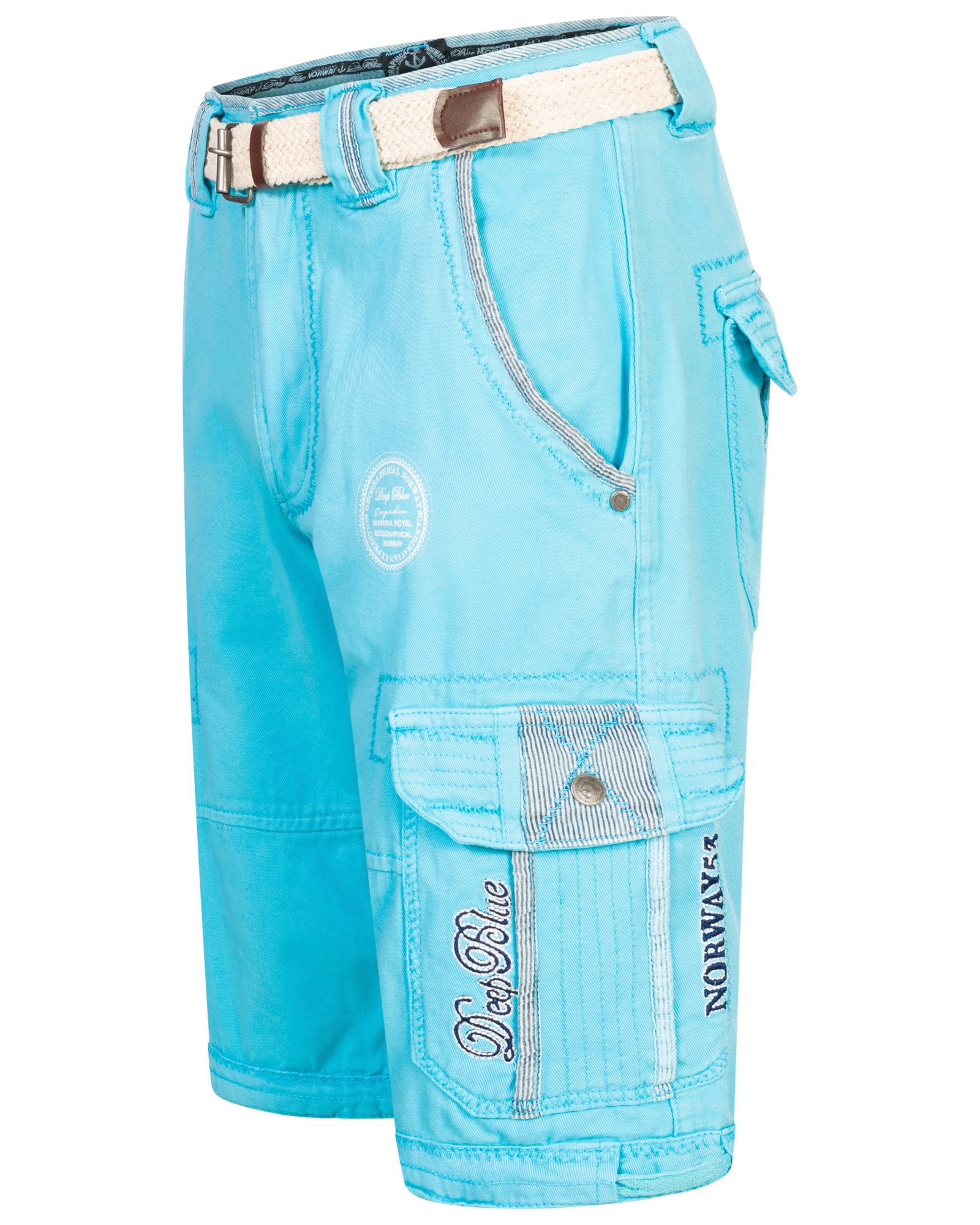 Geographical Norway Shorts Herren Cargo Shorts Kurze Hose Short Bermuda Knielang Sommer + Gürtel