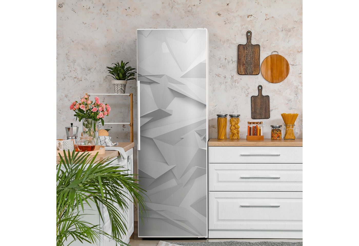 Thumbnail - DEQORI Magnetfolie 'Geometrische Eleganz', Kühlschrank Magnetmatte magnetisch Magnetfolie Folie Schutz