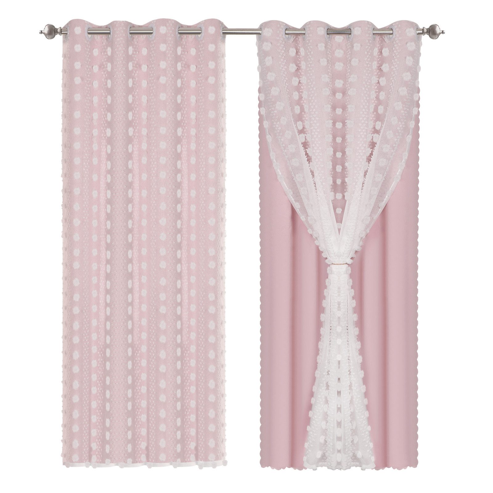 BTTO V&G Schiebegardine Kinderzimmer Vorhänge mit Ösen Baby Gardinen Doppel günstig online kaufen