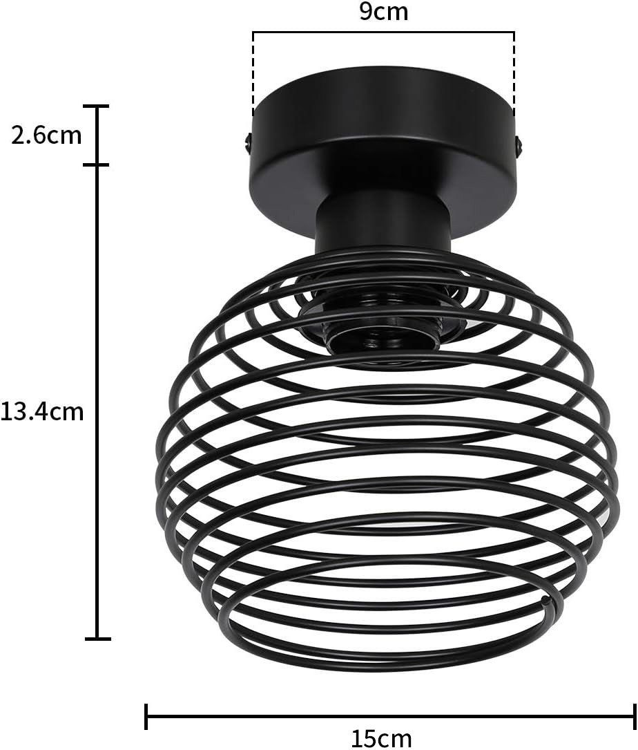 ZMH Deckenleuchte Whonzimmer Retro Schwarze E27 Lampenfassung 1-flammig Ohn günstig online kaufen