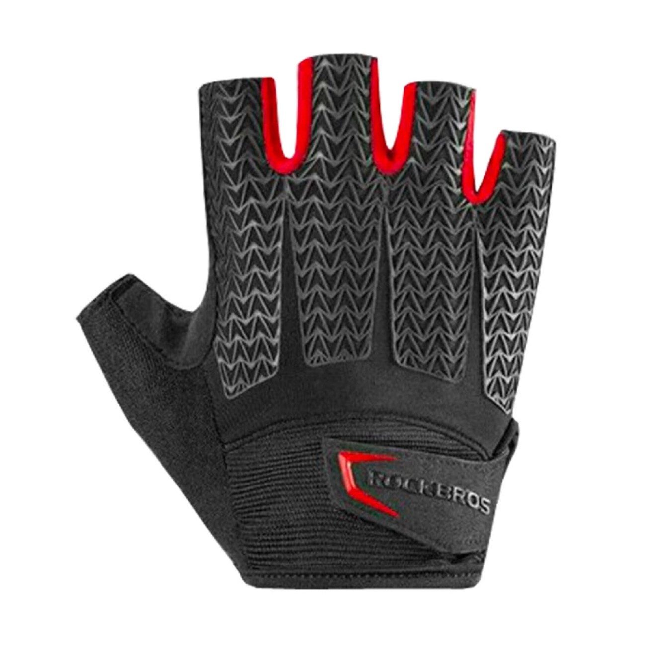 ROCKBROS Fahrradhandschuhe mit Gel-Einsätzen Schwarz-Rot günstig online kaufen
