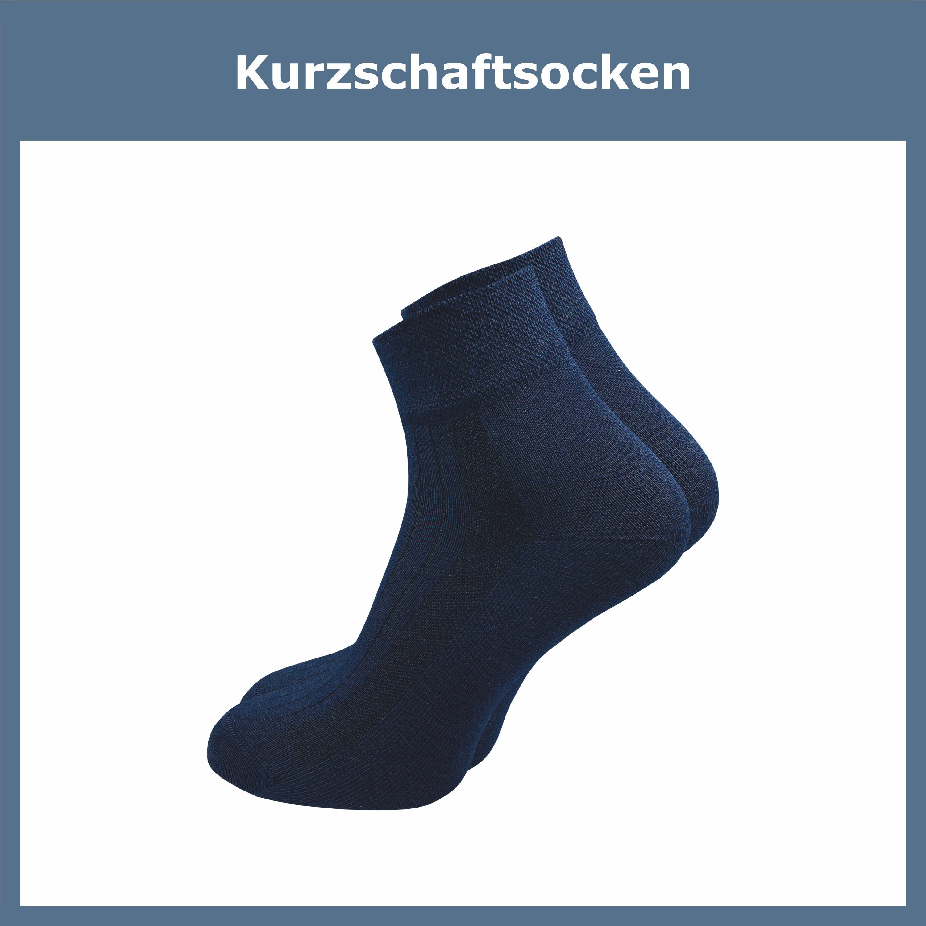 Naht für & Venensocke in blau farbig Piquet-Strick schwarz ohne weiß, weicher am Damen Komfortbund, aus Baumwolle (6 Breiter & GAWILO Diabetikersocken ohne Paar) Gummibund