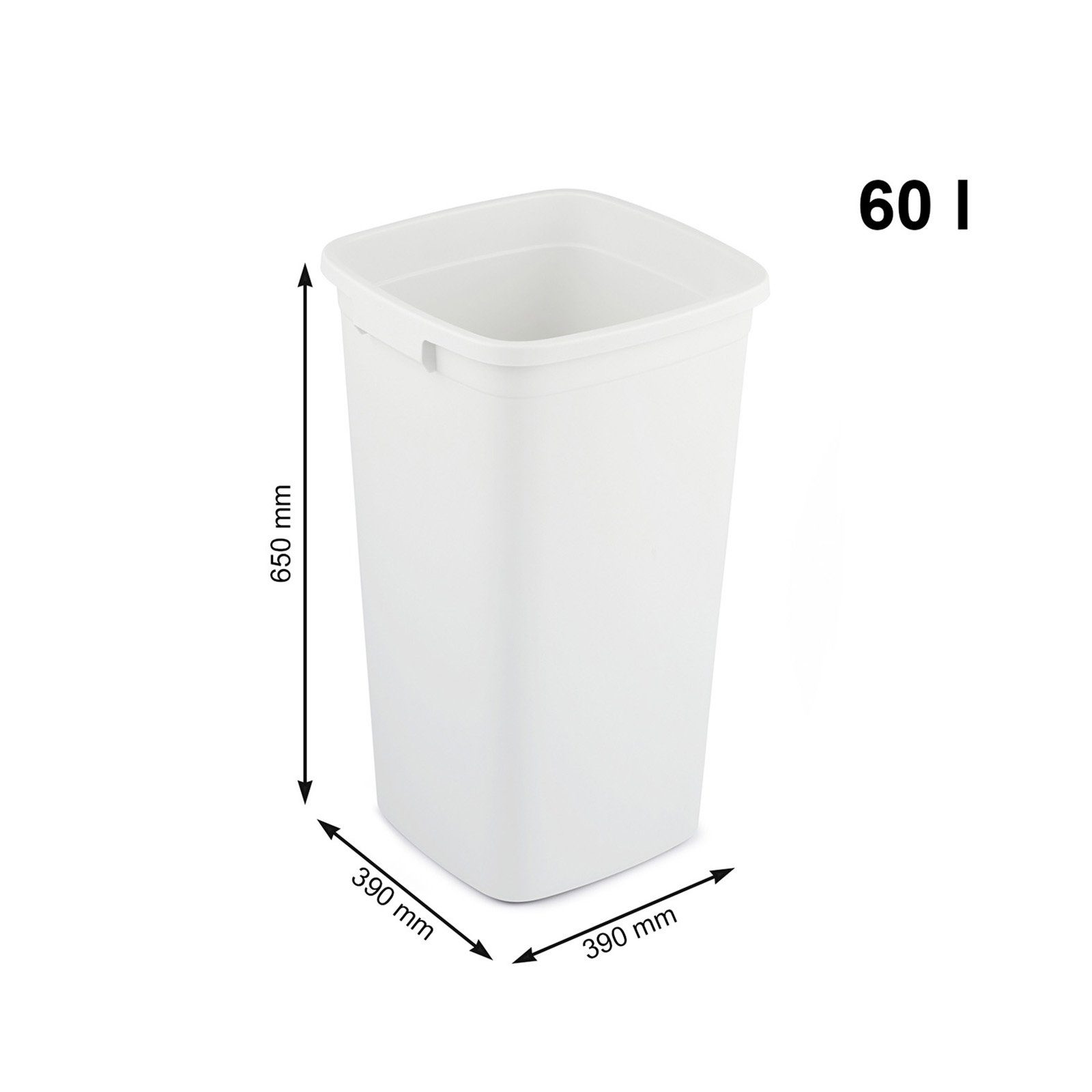 ROTHO Mülleimer Pro Deckel, Mülleimer Modo ohne BPA-frei (PP) Kunststoff 60l