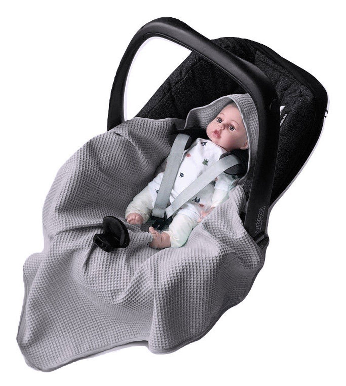 Einschlagdecke Einschlagdecke BABEES Baumwolle Babyschale Waffelstoff Autositz,Sommer Decke