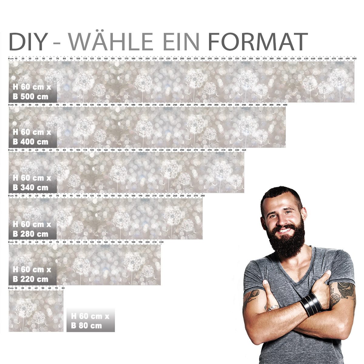 Stickerprofis Küchenrückwand SOMMERWIND (Glasoptik), (Premium), 1,5mm, selbstklebend, hält auf besonders vielen Öberflächen