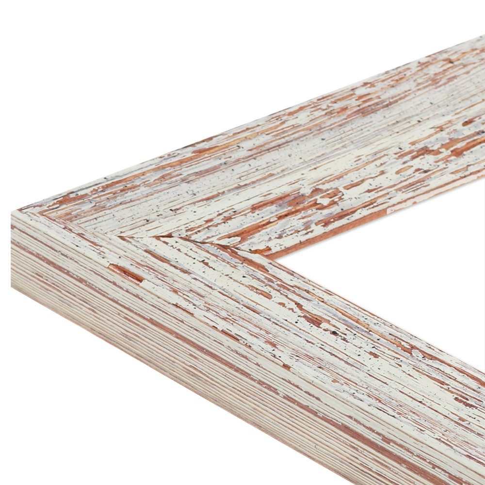 WANDStyle Bilderrahmen H740, Weiß, aus Massivholz im Shabby Chic Stil