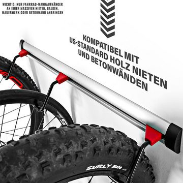 Pro Bike Tool Fahrradwandhalterung Verstellbare Fahrrad Wandhalterung Für 3 Oder 6 Fahrräder, für bis zu 6 Fahrräder, 6 Hacken, Reifen bis 12,5 cm, Bis zu 30 KG