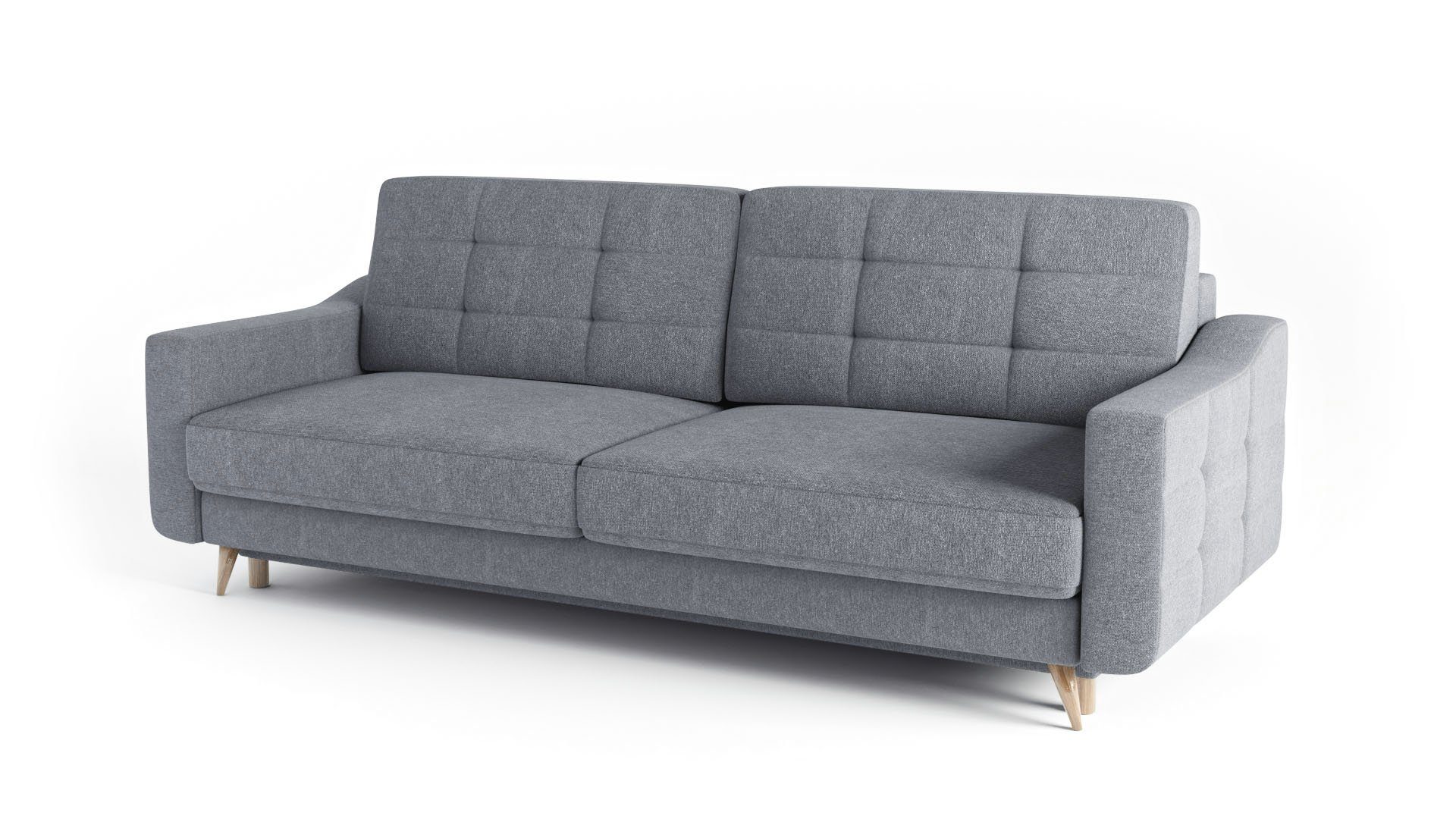 Dunkelgrau - Sofa 3-Sitzer Siblo Dreisitziges Bettzeugbehälter Toro - Schlaffunktion mit Dreisitzer-Sofa