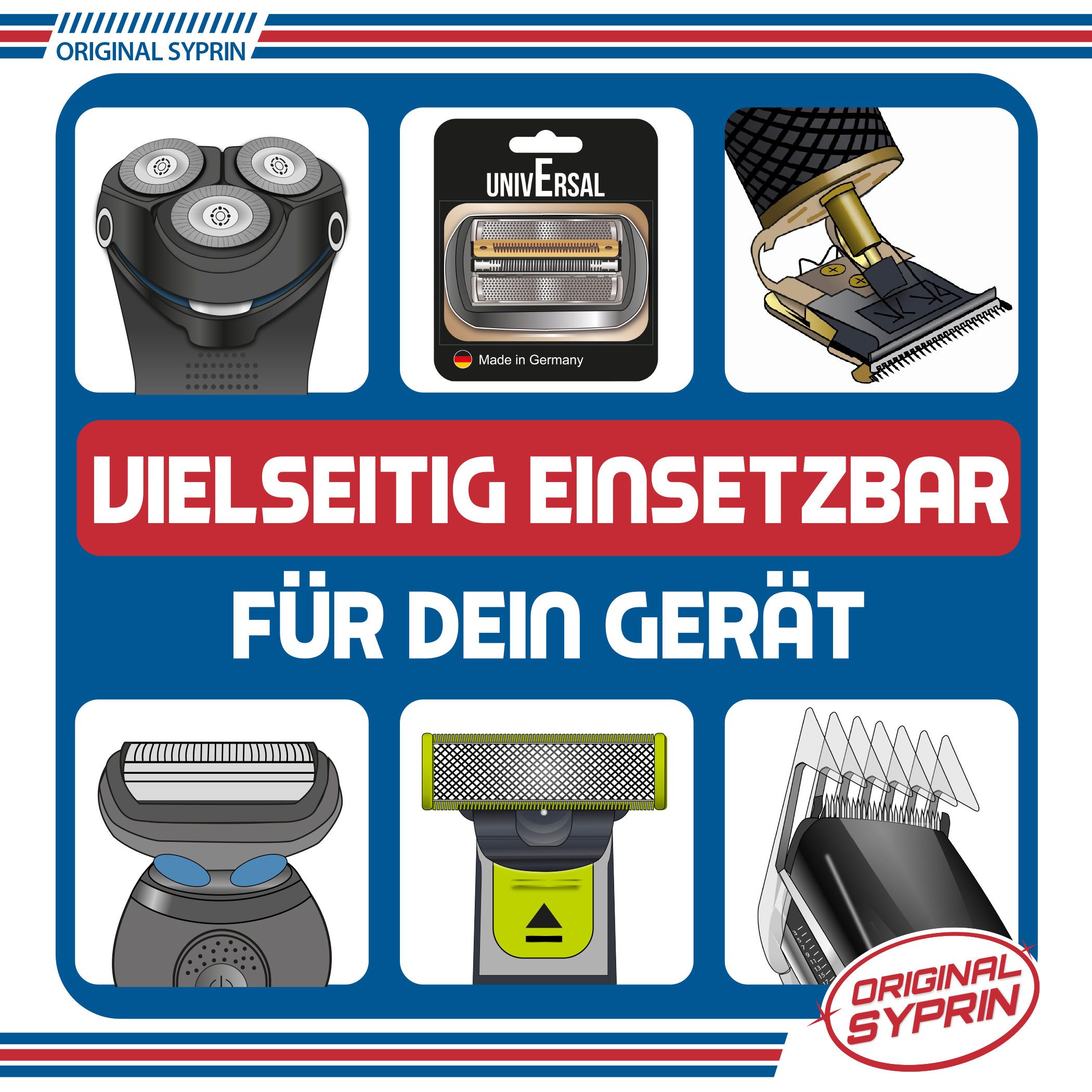 Original Syprin Scherkopf Öl und Reiniger Set Scherkopfreiniger (1-St. 1x 100 ml Scherkopfreiniger, 1x 30 ml Scherkopf Öl)