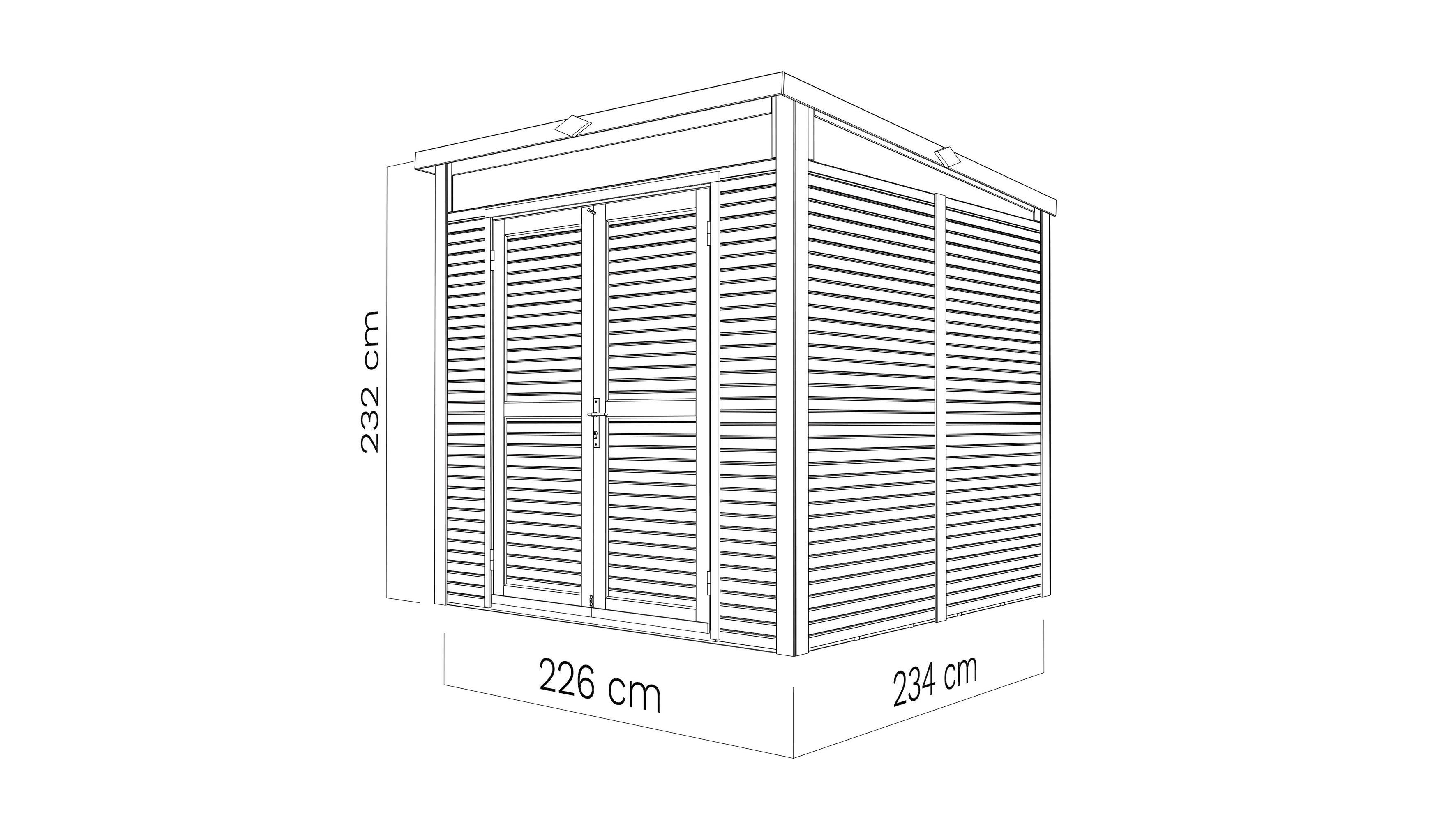 226x240 Gartenhaus BxT: cm BERTILO Woodline,