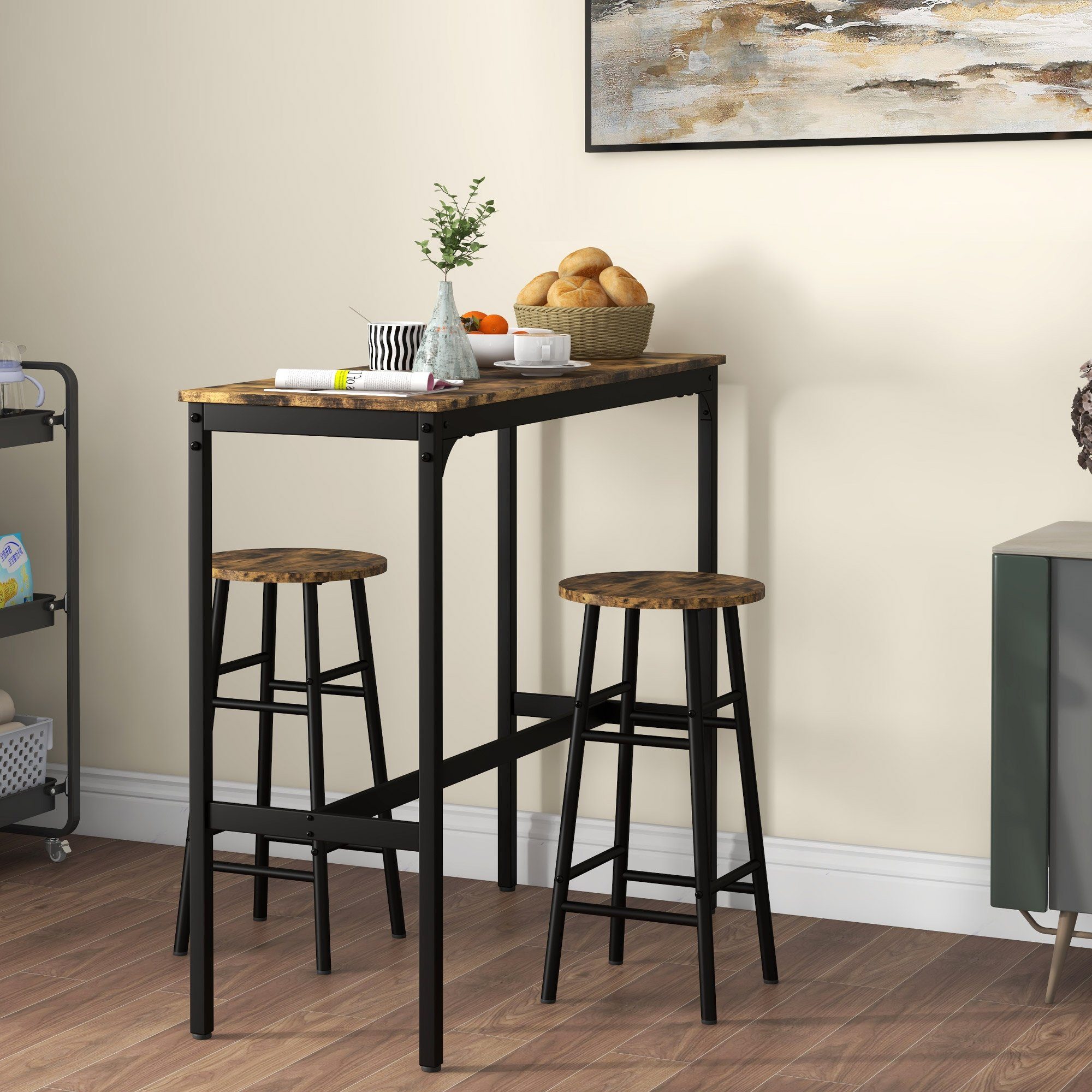 HOMCOM Bargruppe Bartisch-Set, 3tlg. Bartisch mit günstig online kaufen