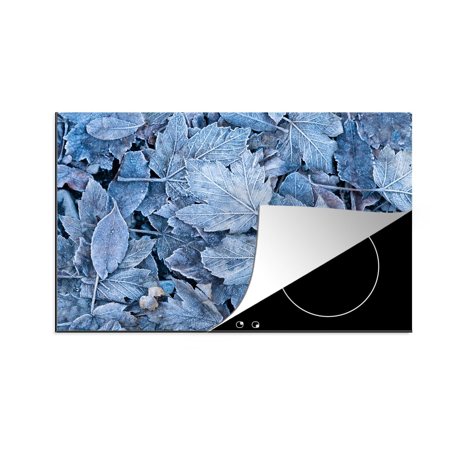MuchoWow Herdblende-/Abdeckplatte Winter - Laub - Eis - Jahreszeiten, Vinyl, (1 tlg), 81x52 cm, Ceranfeldabdeckung, Arbeitsplatte für küche