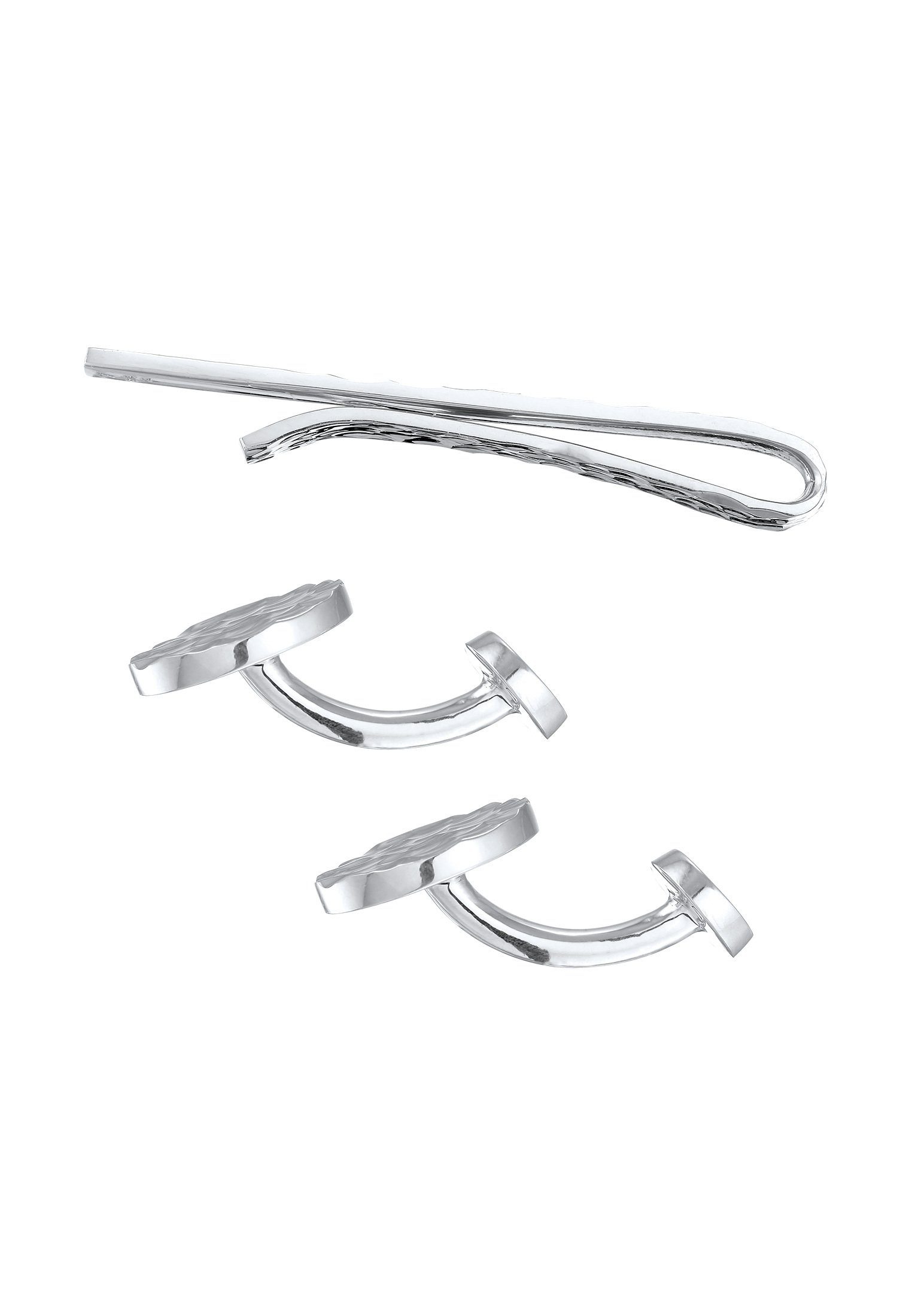 Kuzzoi Manschettenknöpfe Manschettenknöpfe Krawattennadel Set Silber