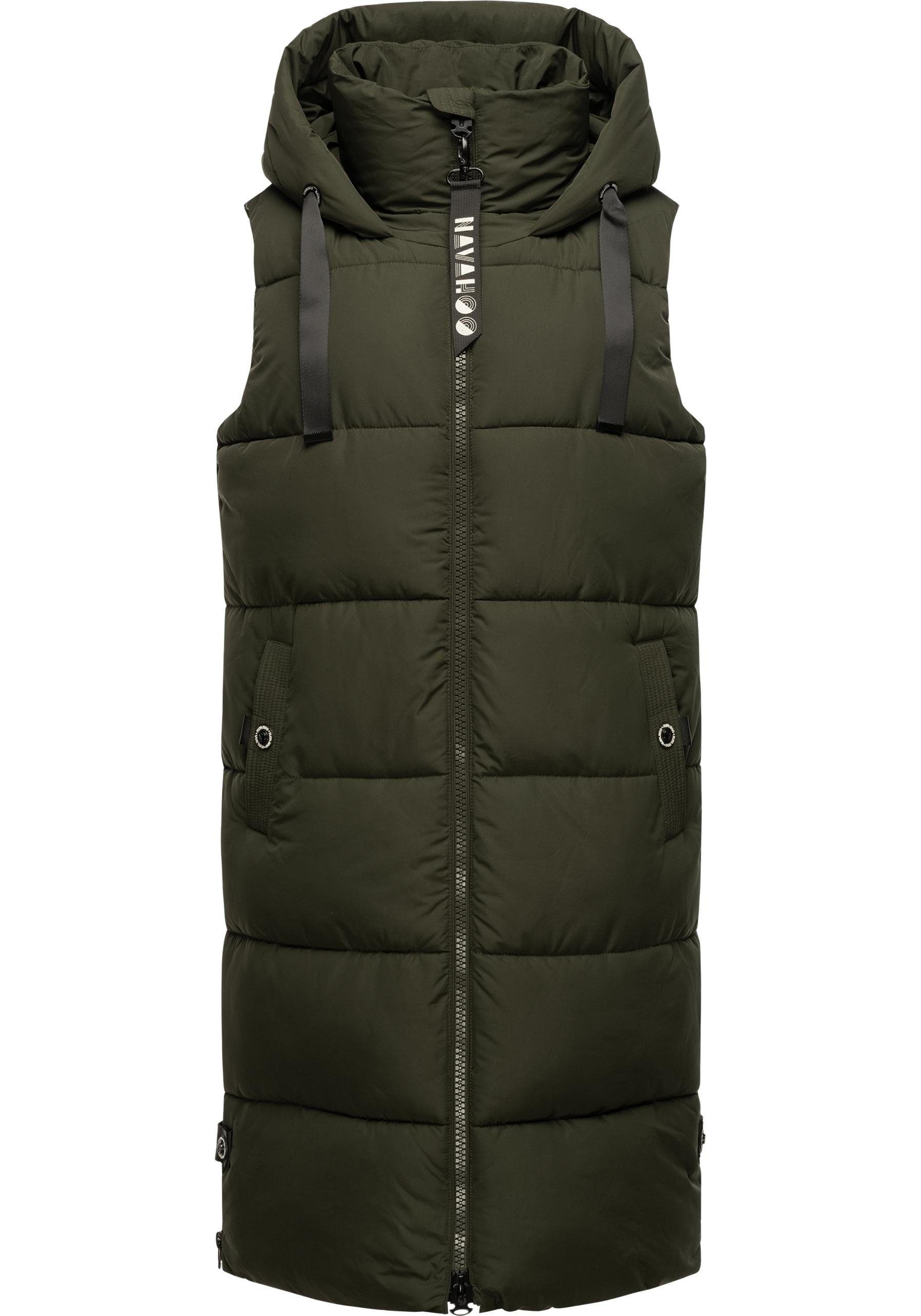 Navahoo Steppweste Schnuffelchen (1-tlg) warme Damen Outdoor-Weste lang mit günstig online kaufen