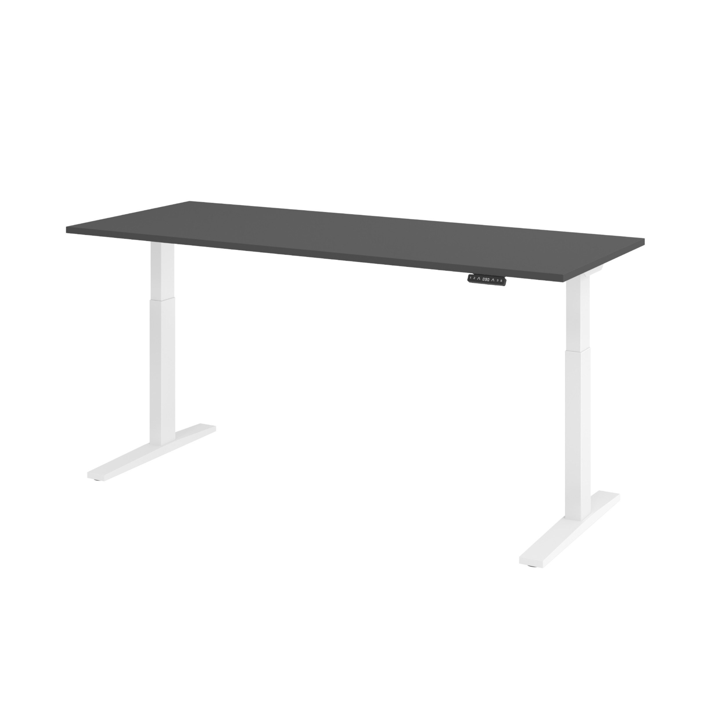 bümö Schreibtisch bümö XMKA Schreibtisch, Rechteck: 200 x 80 cm - Dekor: Graphit - Gestell: Weiß