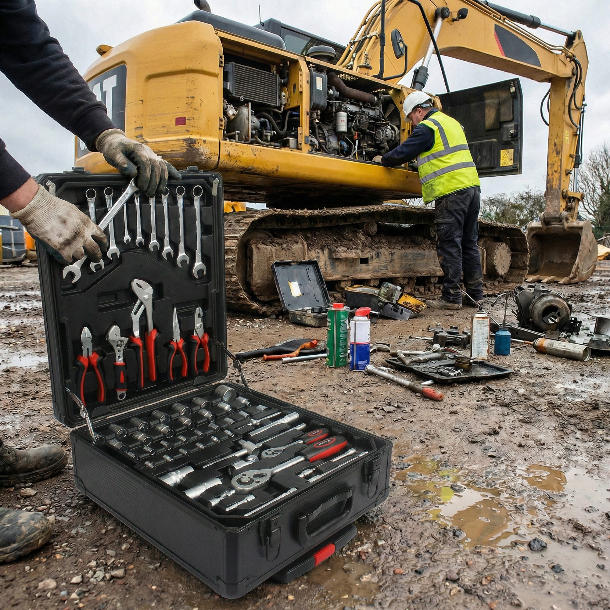 Apple Blossom Werkzeugkoffer Werkzeugkasten 899-teilig mit 4 Schubladen Rollbarer Werkzeugwagen (Haushaltswerkzeug), Werkzeugset DIY Werkzeugkiste für Garage Werkstatt Haushalt Garten