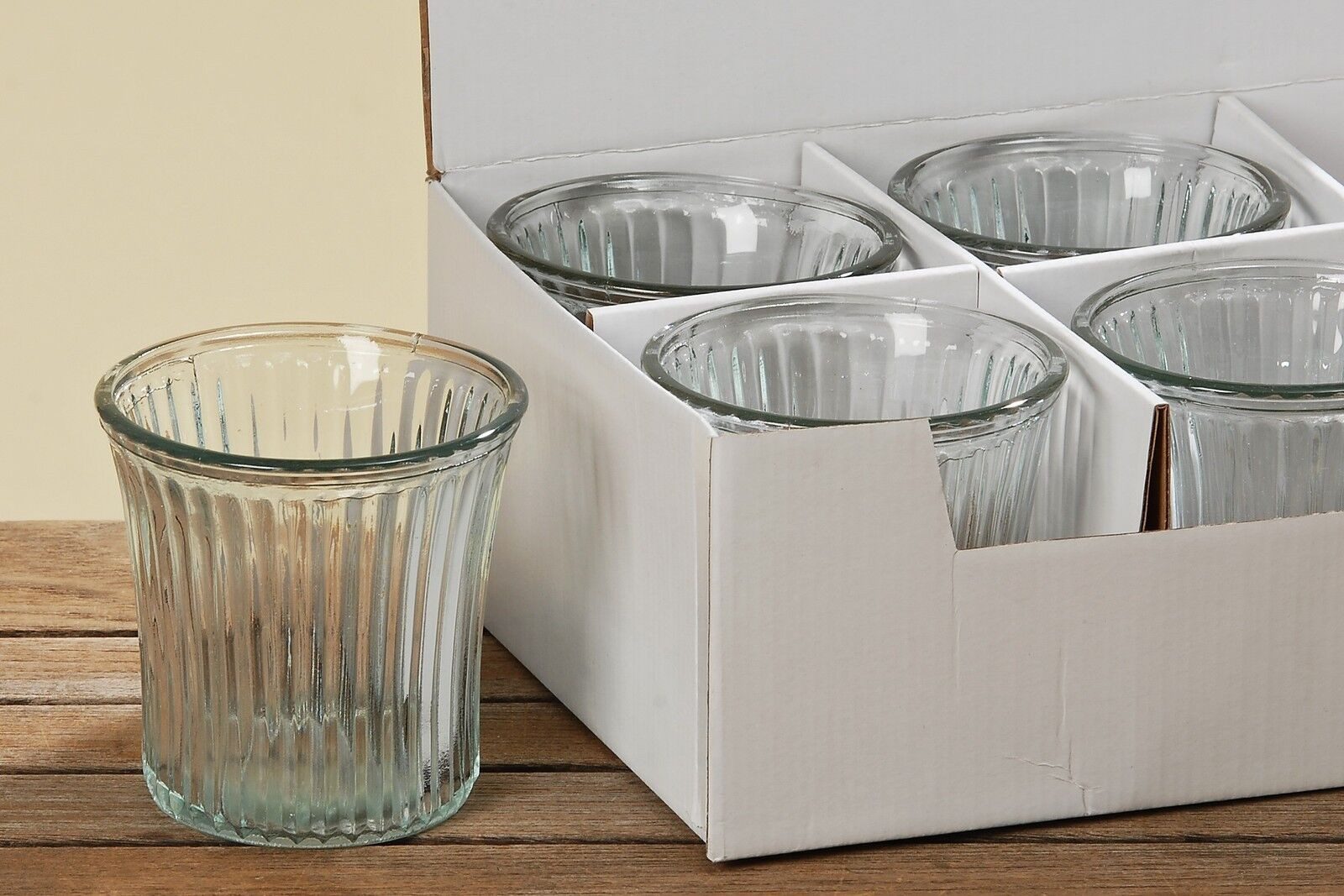 Tischvase Pflanztopf Glas klar Vase Windlicht Teelichthalter
