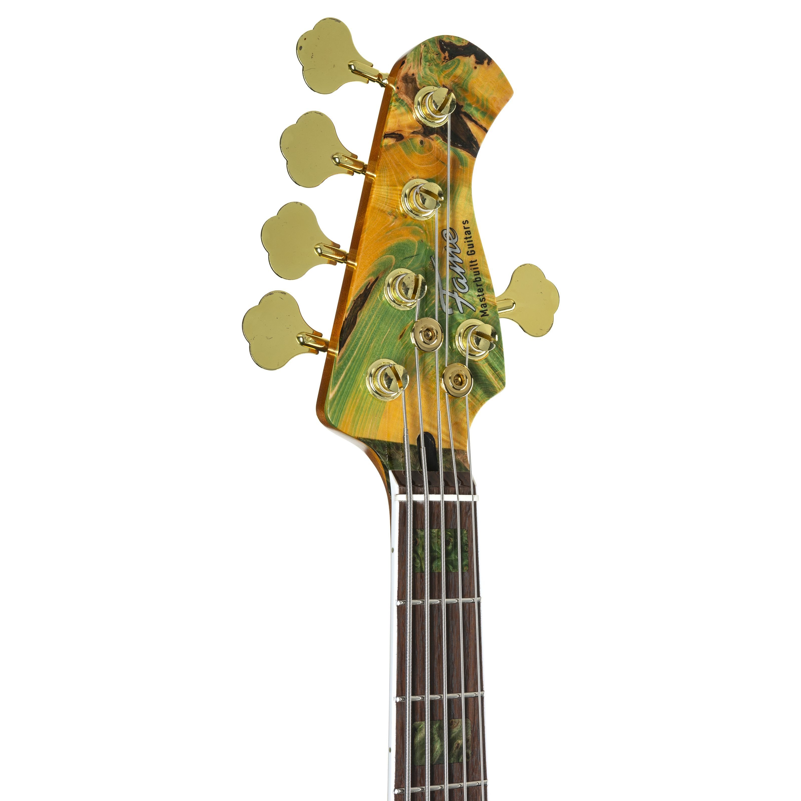 FAME E-Bass, E-Bässe, 5-Saiter E-Bässe, Custom JB 5 Special Burl Green - E-Bass