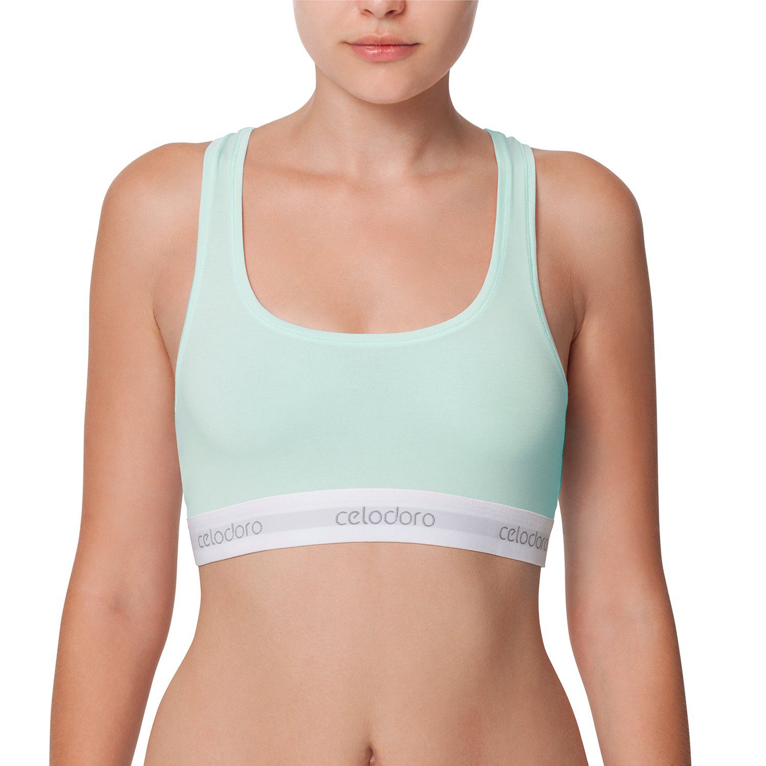 celodoro Bustier Bustier mit Webgummi-Bund - Sport Bra Top mit Markenlogo